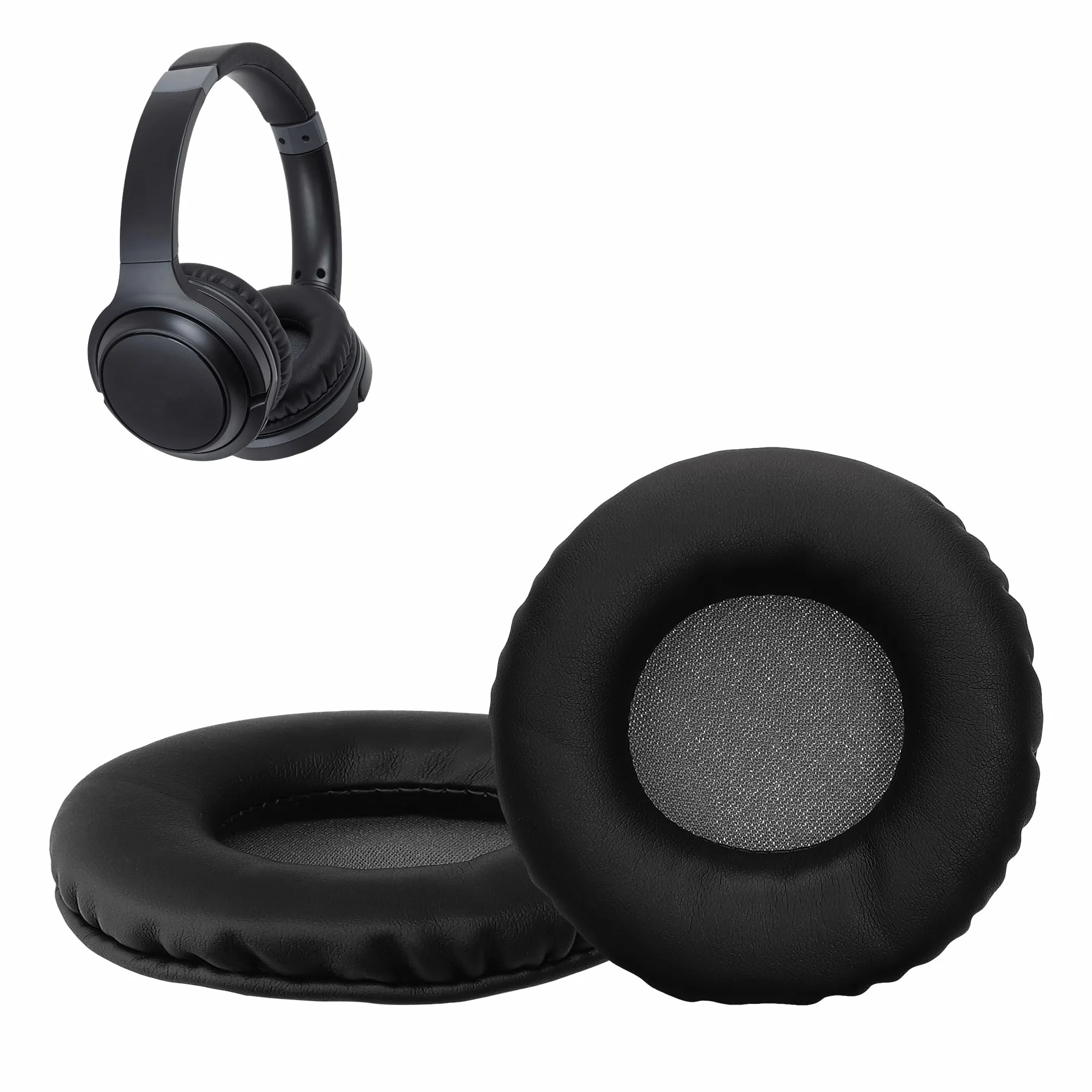 kwmobile Nauszniki kompatybilne z AudioTechnica ATH-S200BT / ATH-S220BT nauszniki - 2 x zamiennik do słuchawek, czarne