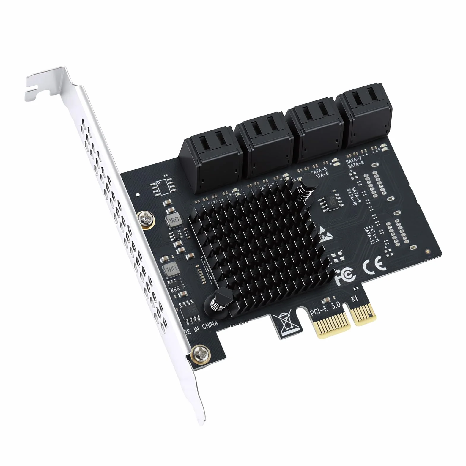 ELUTENG PCIe SATA karta 8 portów, 6 Gbps PCIe do SATA adapter SATA 3.0, karta kontrolera, PCI Express X1, karta rozszerzeń do komputera stacjonarnego, obsługa dysku SSD HDD, rozruch jako dysk