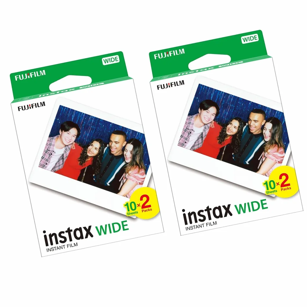 Fujifilm Fuji Instax Wide, 2 opakowania (40 arkuszy) do aparatu Polaroid 300 210 200 100