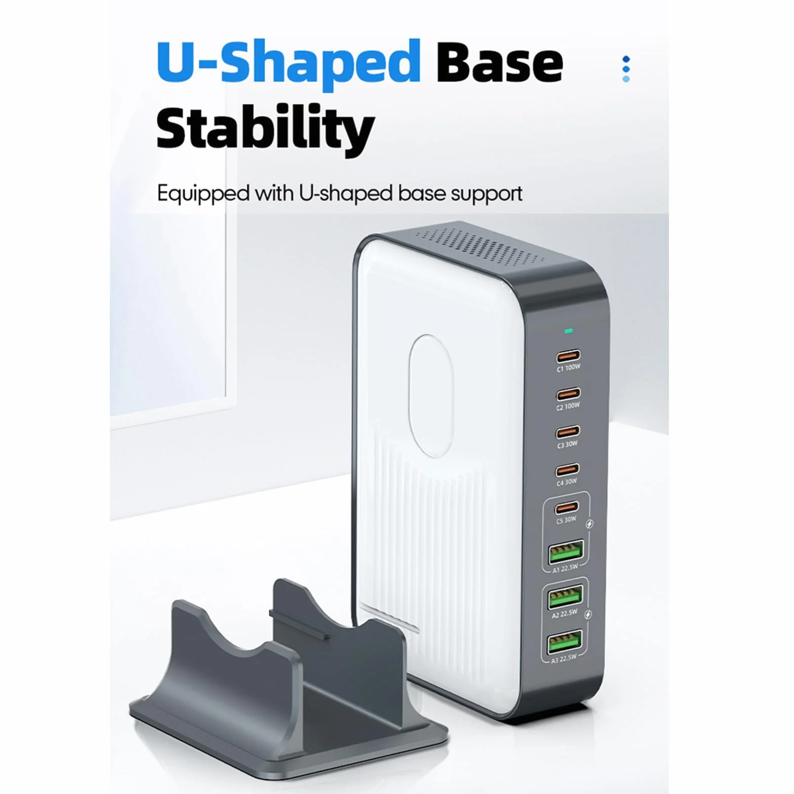 Fabater Stacja ładująca 200 W do Wielu urządzeń, 8-portowy Blok ładujący USB C, Szybkie ładowanie, Zasilacz PD 100 W Typu C do Telefonów, Tabletów, Laptopów, Wielu ładowarek Hub USB (Wtyczka UE 800