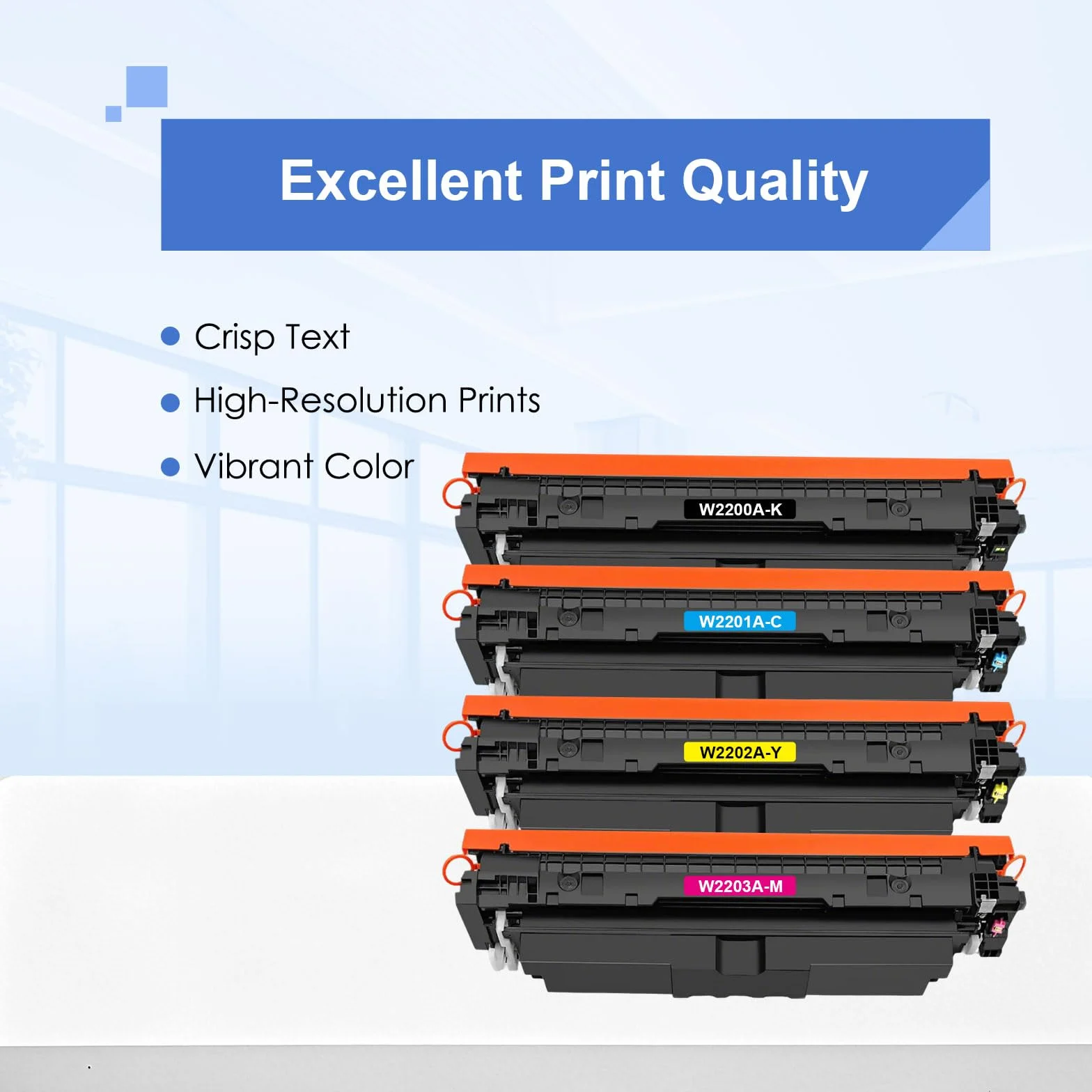 220 A wkład z tonerem zamiennik do HP Color LaserJet Pro 4202dn, 4202dw, MFP 4302dw, MFP 4302fdn, MFP 4302fdw, 4303y - z chipem (2 czarne, 1 cyjan, 1 magenta, 1 żółty)