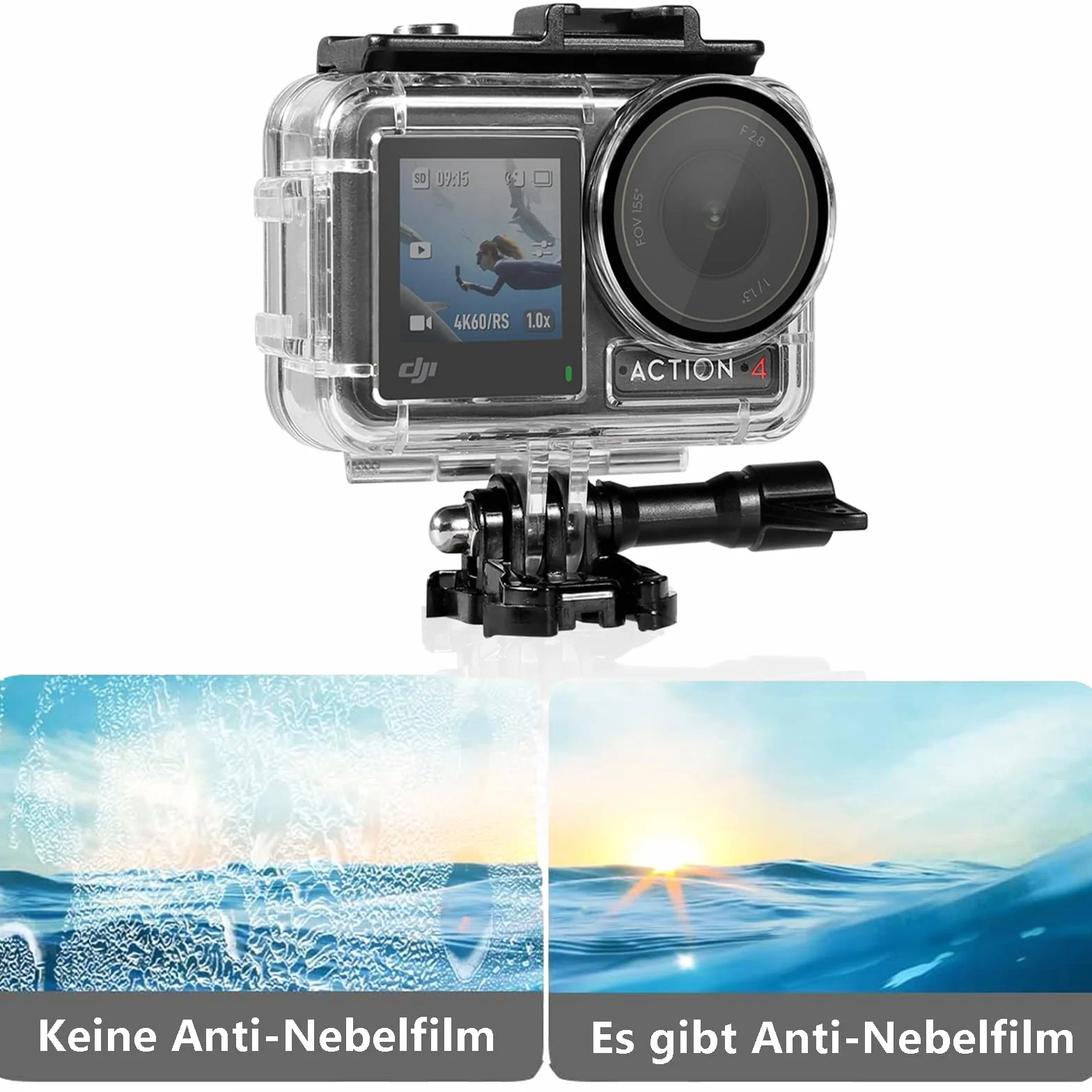 Obudowa wodoodporna DJI Osmo Action 5 Pro Action 4/3 do nurkowania 60 m z uchwytem szybkozamykającym