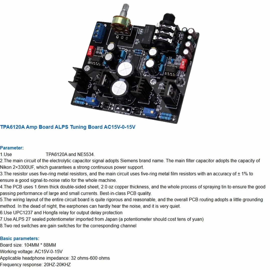 ALPS Tuning Board TPA6120A płyta wzmacniacza AC15V-0-15V przy użyciu NE5534 podwójny OP-AMP Hi-Fi przedwzmacniacz słuchawkowy DIY moduł audio