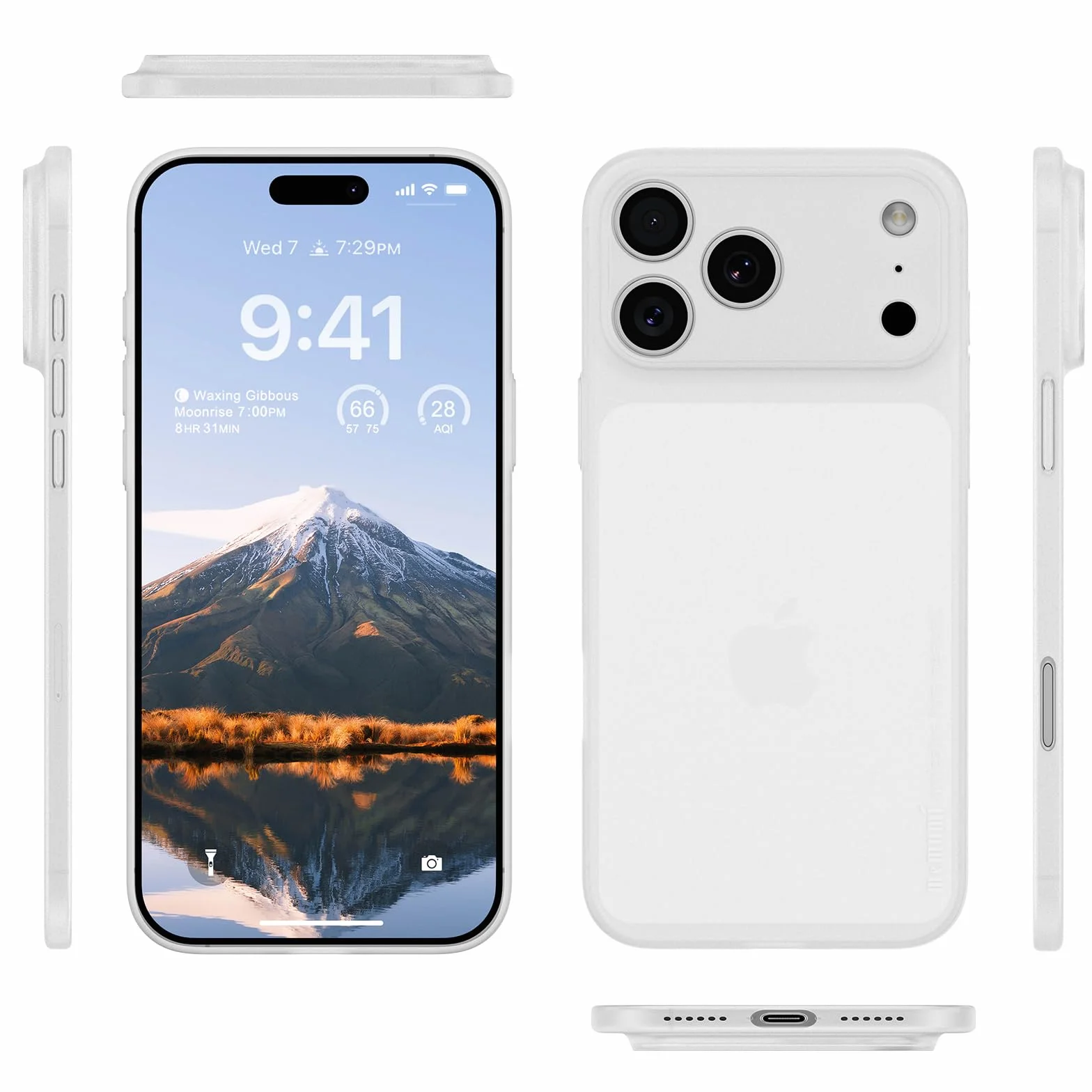 memumi Etui do iPhone 17 Pro, UltraCienka 0,3 mm i Lekka, Matowe Wykończenie [Antypoślizgowe, Odporne na Zarysowania] Kompatybilne z iPhone 17 Pro -Trans-biały