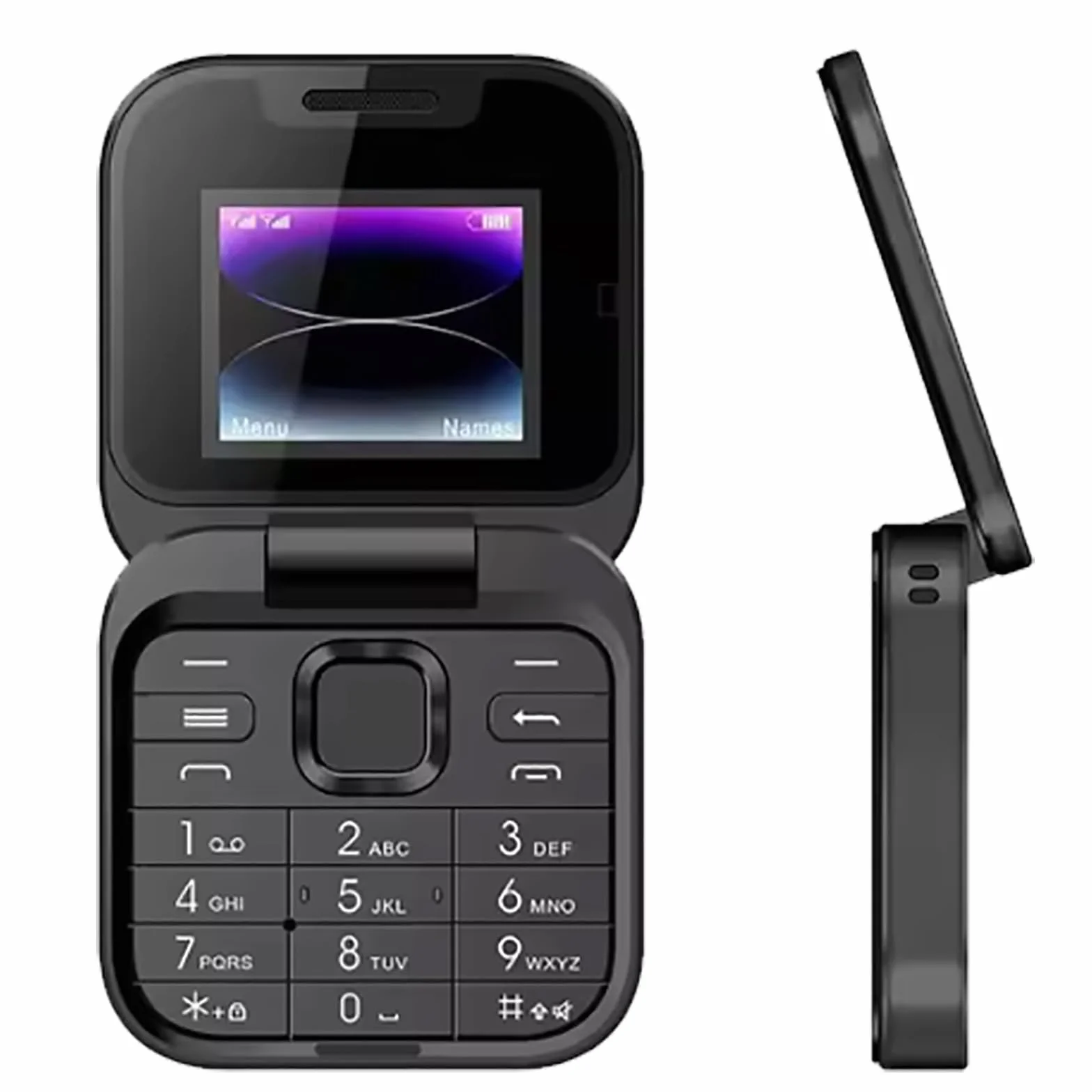 Mini Telefon Komórkowy Z Klapką, Odblokowany, Ekran HD O Przekątnej 1,77 Cala (podwójny Ekran), Latarka LED + Radio FM + Szybkie Wybieranie, Obsługa Dwóch Kart SIM,Black