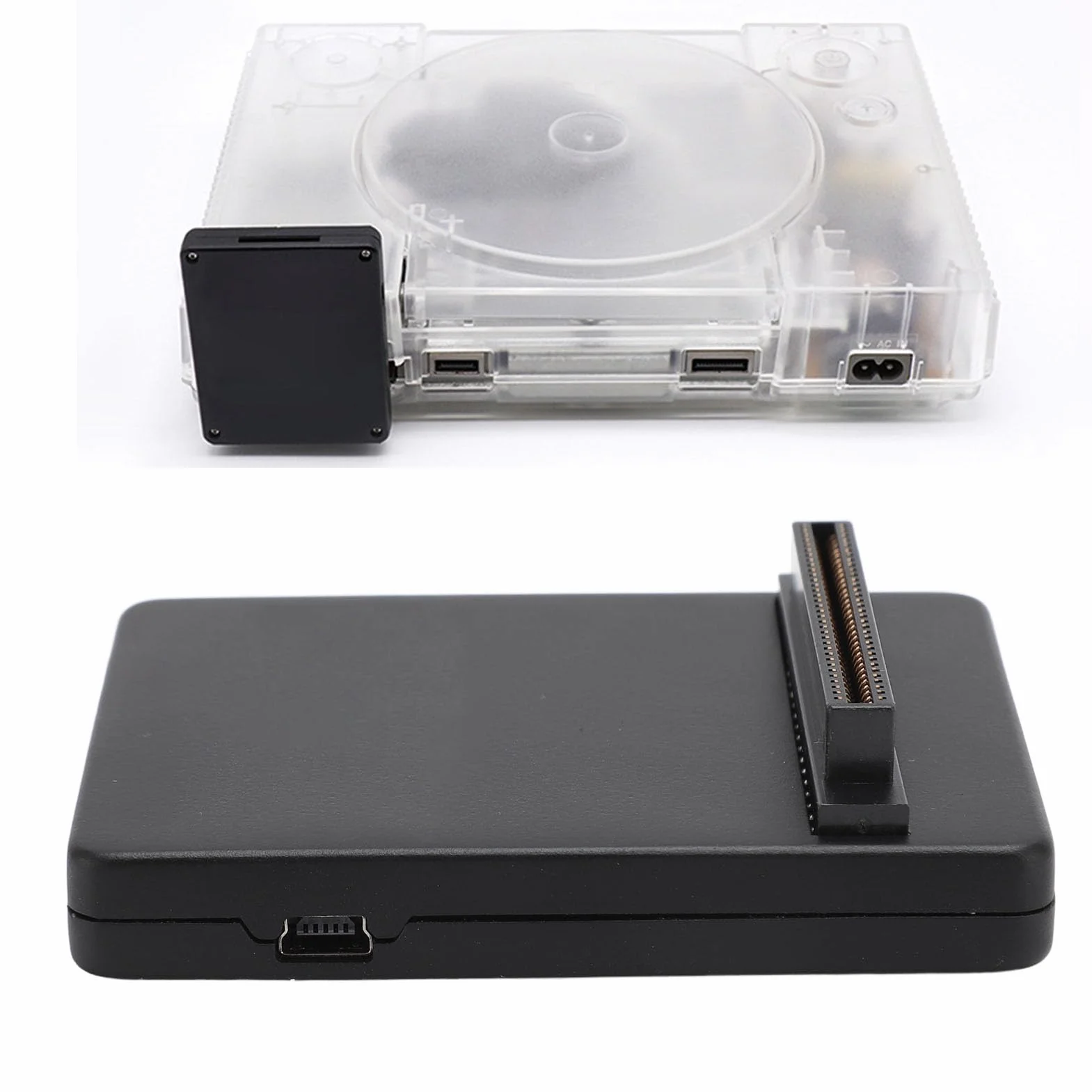 Zestaw Emulatora Napędu Optycznego PS1, Etui z Nadrukiem 3D, Akcesoria do Gier z kartą Pamięci, Kompatybilne z SCPH 1000 SCPH 7503 (BLACK)