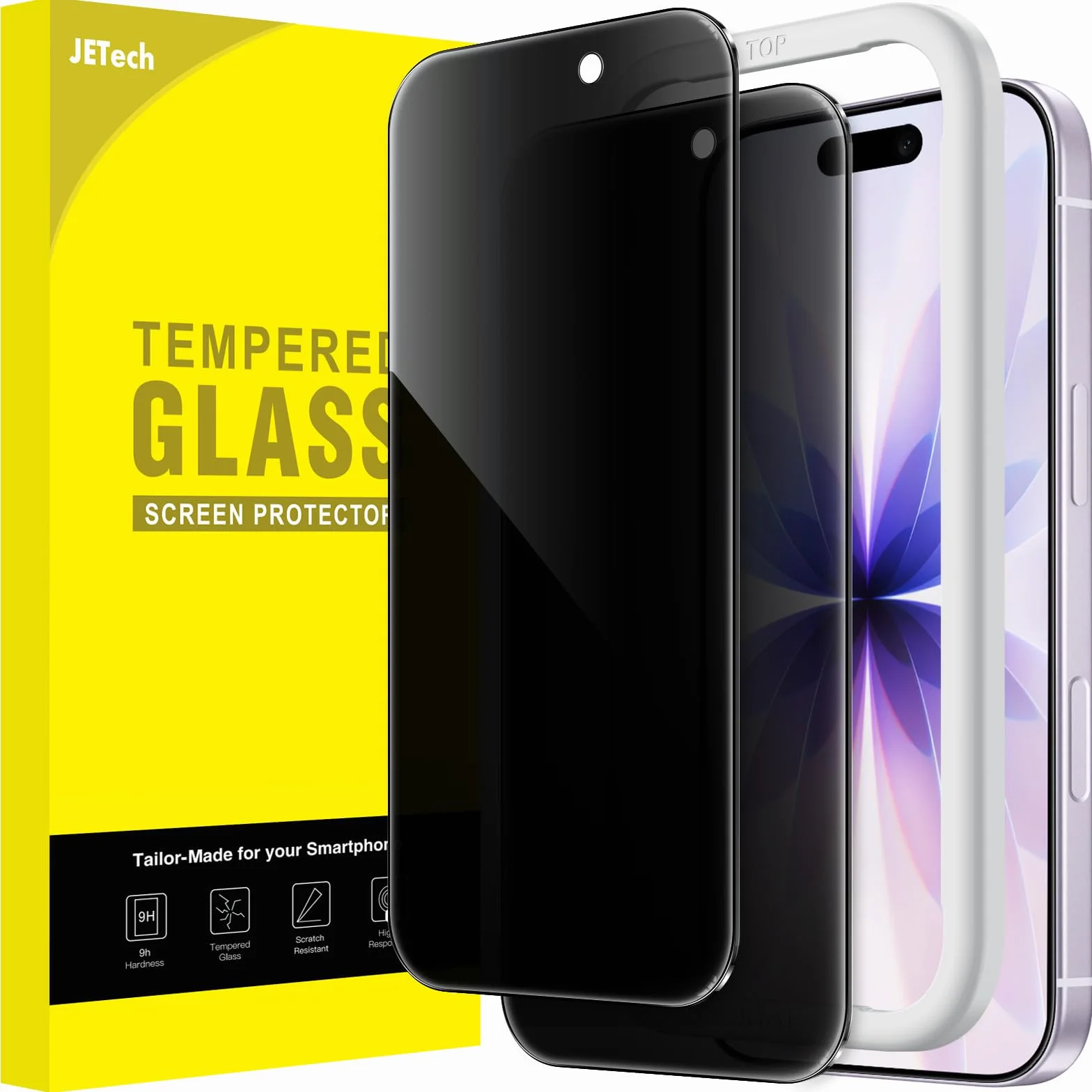 JETech Prywatność Ochraniacz Ekranu dla iPhone 17 6,3 Cala, Antyszpieg Szkło Hartowane, 2 Sztuki