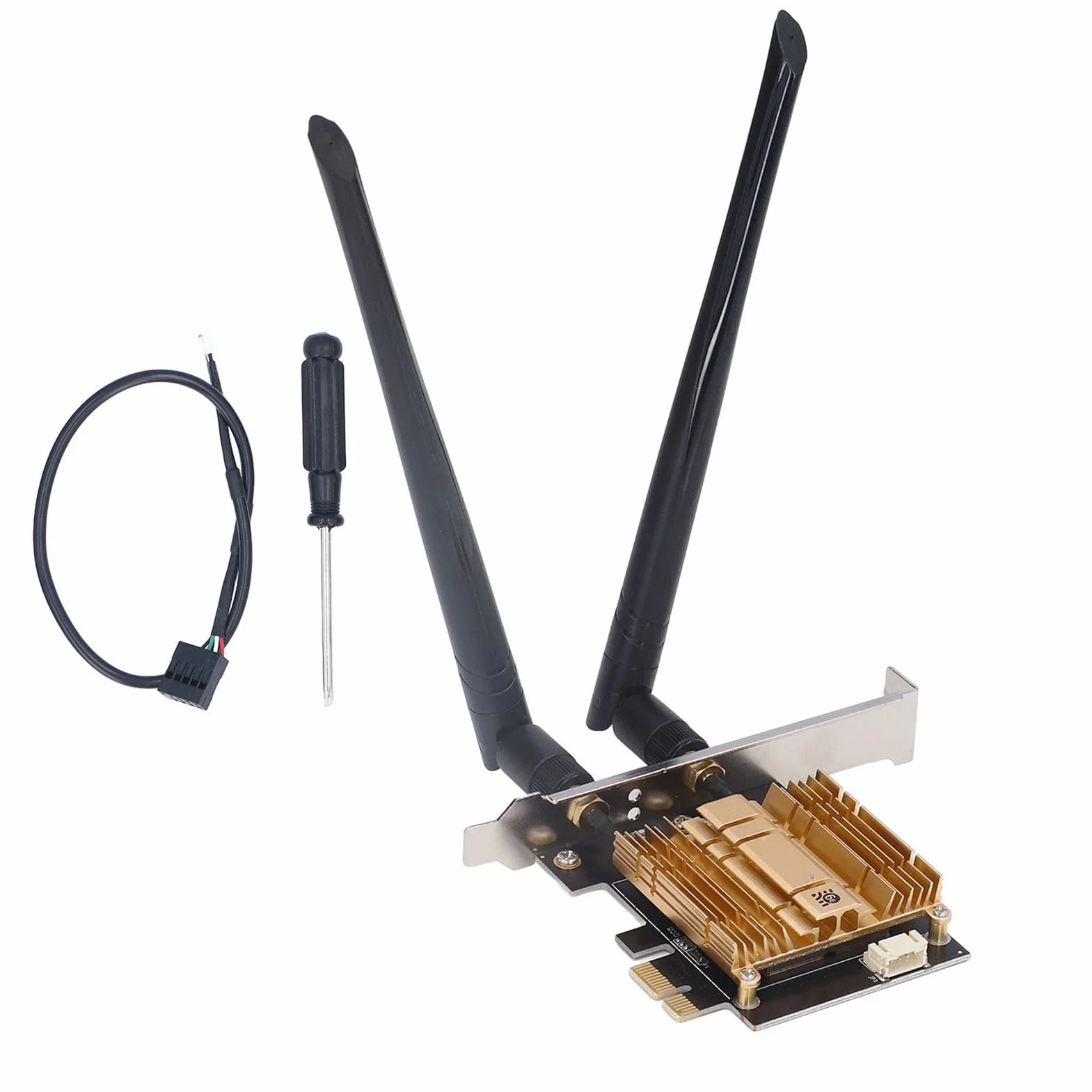 Adapter Bezprzewodowy PCI E Wysokowydajny Układ AX210 Karta WiFi 6E Dalekiego Zasięgu 6 GHz dla Systemu 11/10, Anteny 2x6dBi
