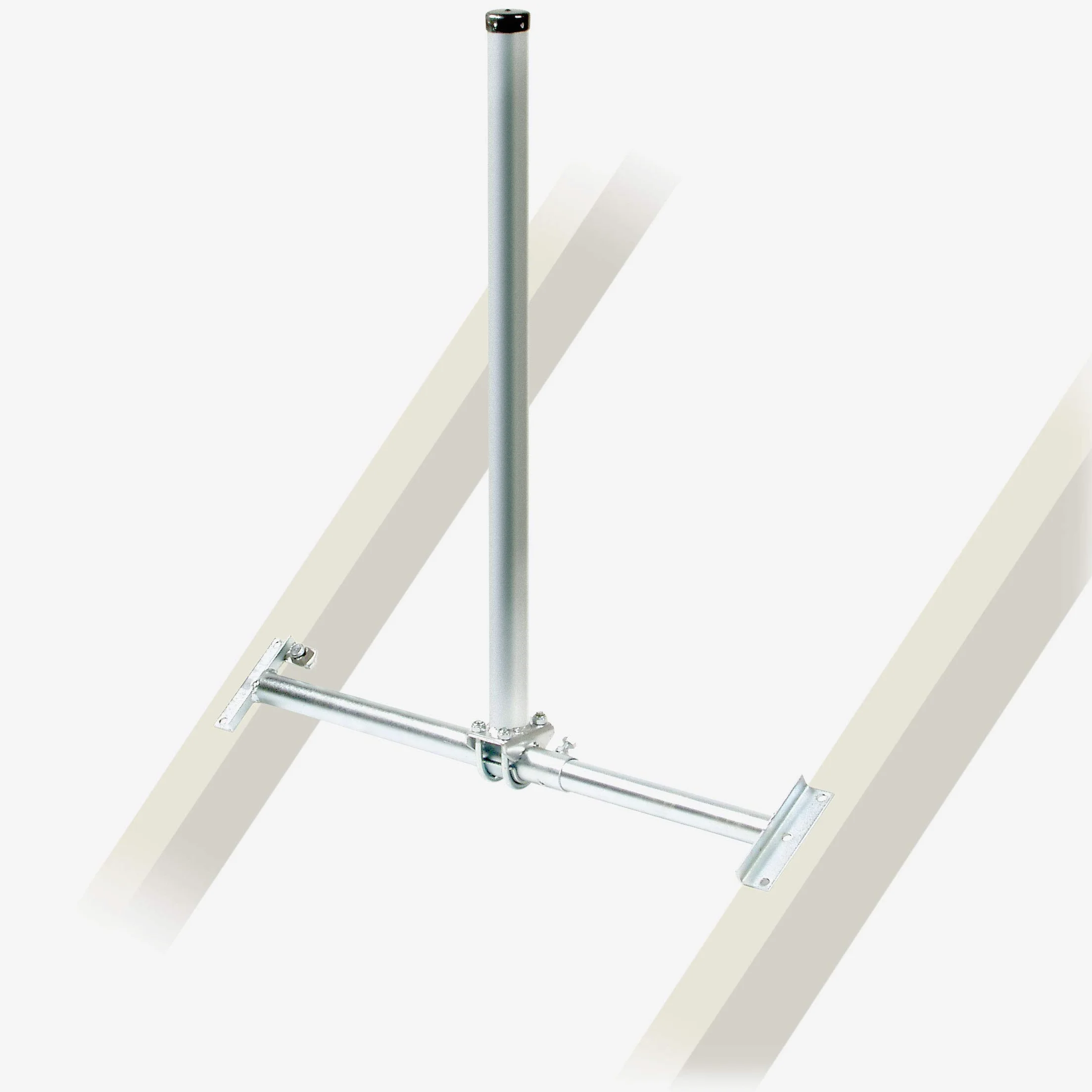 Fuba DSP 090 uchwyt do krokwi dachowych – certyfikat TÜV do misek satelitarnych o średnicy do 1,0 m, odległość krokwi 52 do 85 cm, wysokość masztu 90 cm, Ø 48 mm, ocynkowany ogniowo