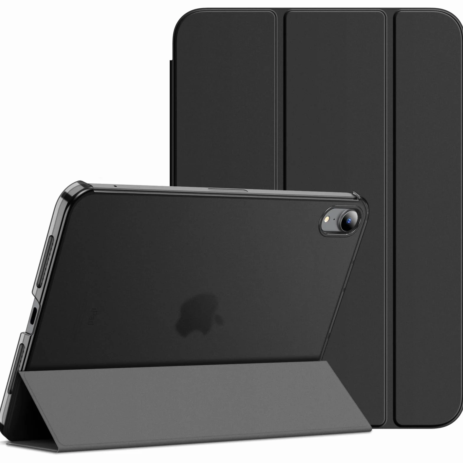 JETech Etui dla iPad mini (A17 Pro, Model 2024, 7. Generacji) / mini 6 (Model 2021, 6. Generacji), Smukła Stojak Twardy tył Pokrowiec z Funkcją Case Automatycznego Budzenia/Snu (Czarny)