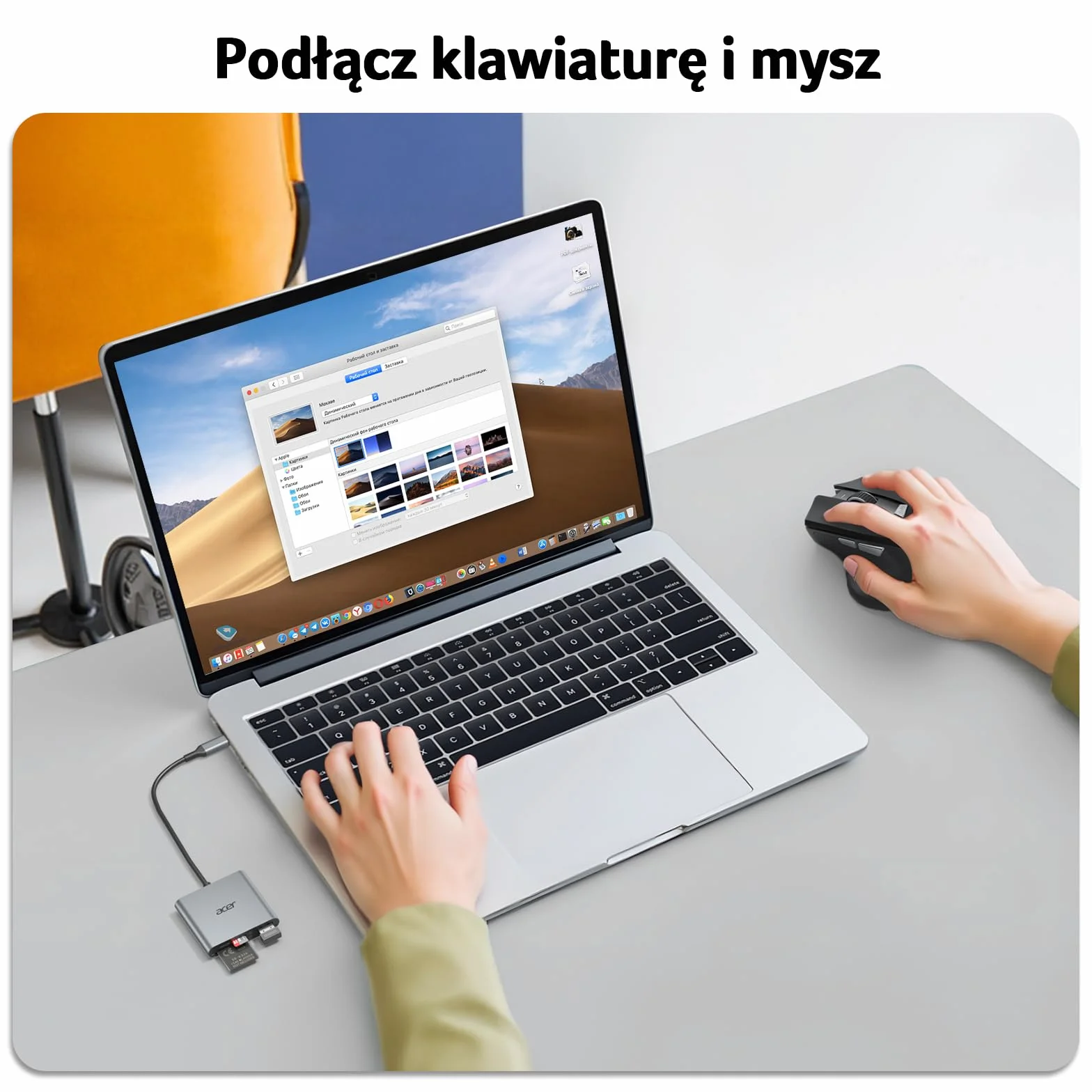 Acer Czytnik kart SD USB 3.0 Adapter 3 w 1 USB C Aluminium karta pamięci TF UHS-I SDXC SDHC MMC RS-MMC do iPhone 16 15 MacBook Pro Air iPad Pro Android Galaxy S24