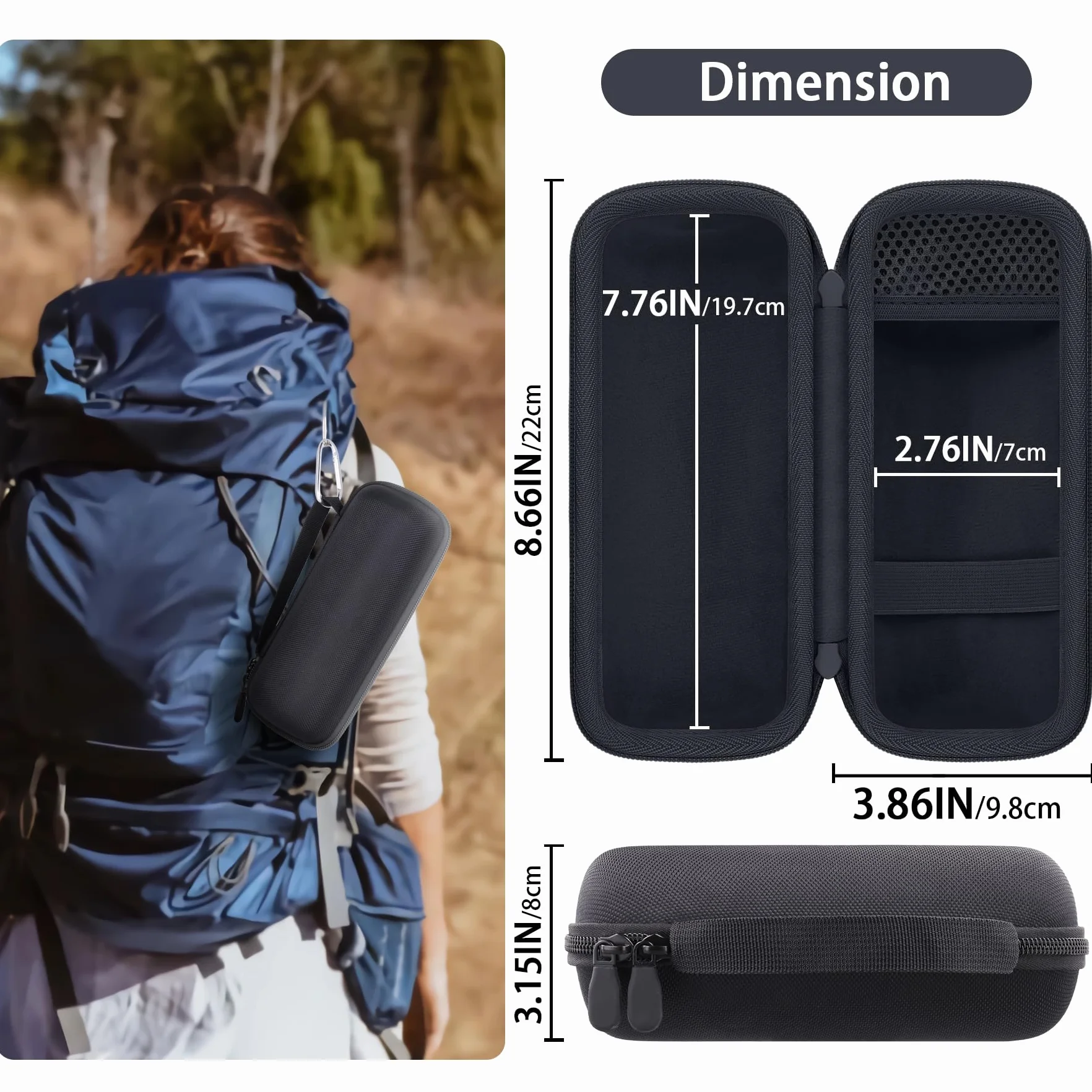 co2CREA Twarde etui podróżne do kompaktowego głośnika Bluetooth JBL Grip, tylko etui