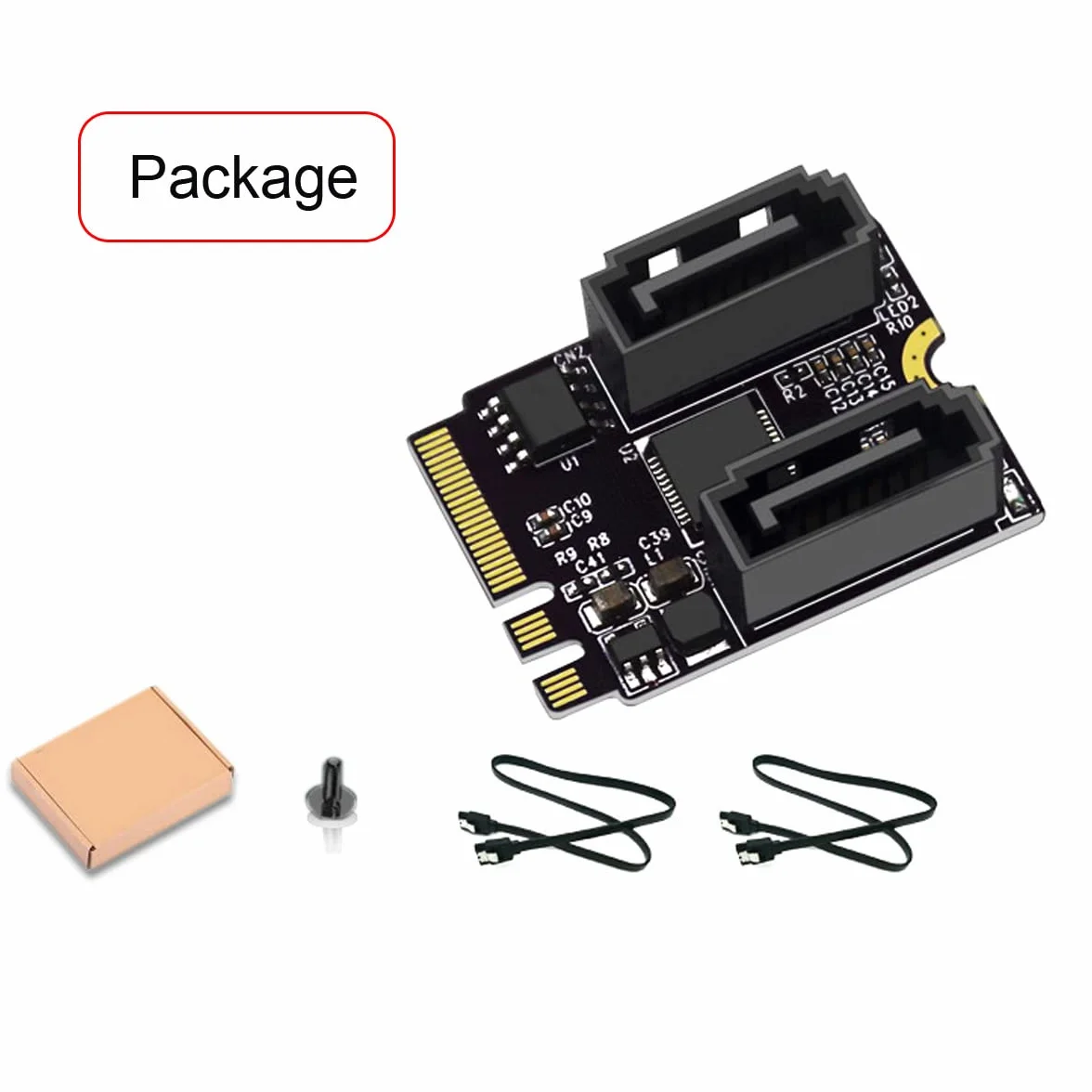 Klucz NGFF A+E PCI Express na SATA 3.0 6 Gb/s podwójny port adapter JMB582 2230