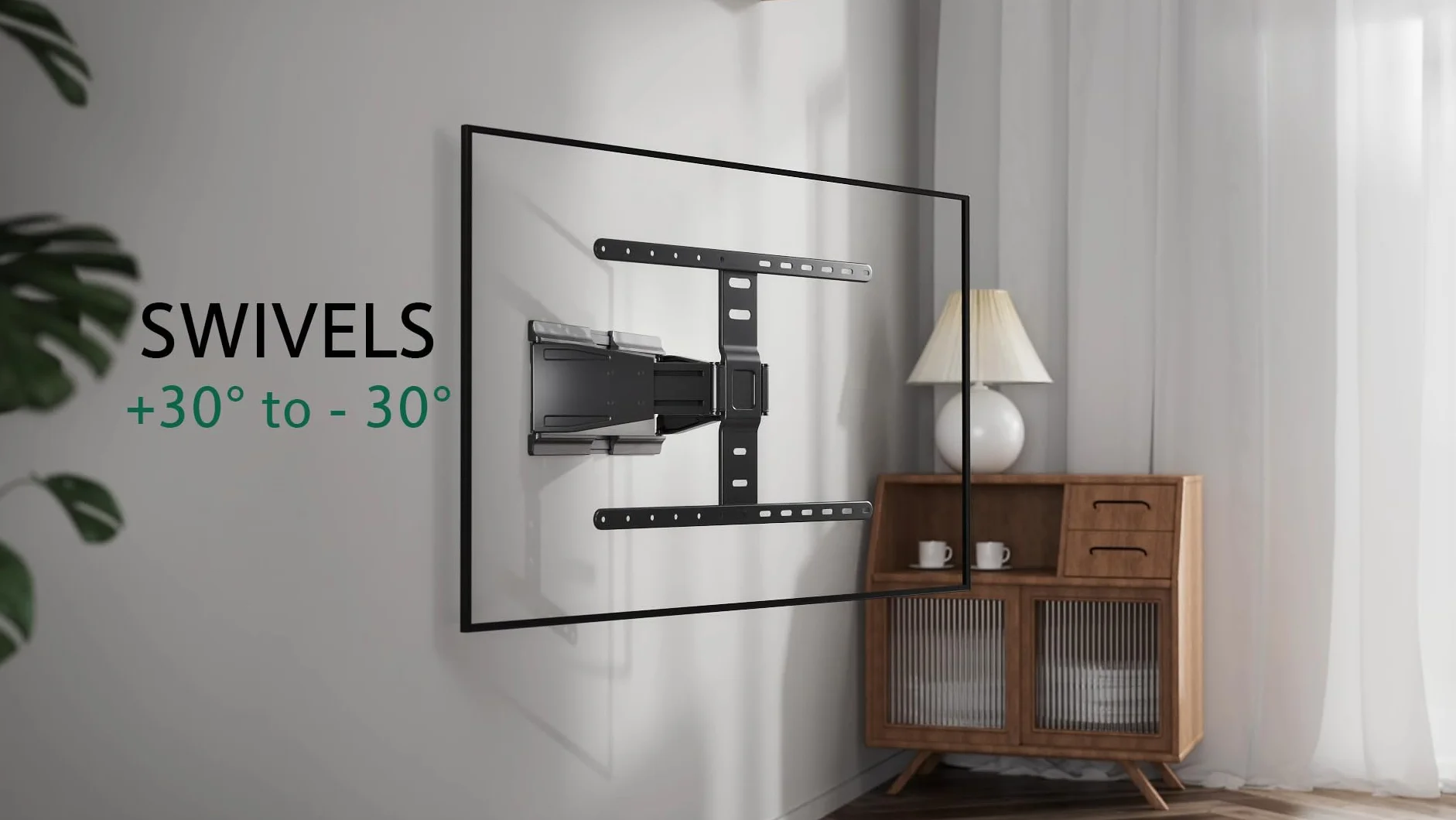 ynVISION.DESIGN Ultra cienki i cienki przegubowy uchwyt ścienny do telewizora z pełnym ruchem, najcieńszy na świecie wspornik przegubowy kompatybilny z Samsung Frame LG i Sony, obrotowe i pochylne (1