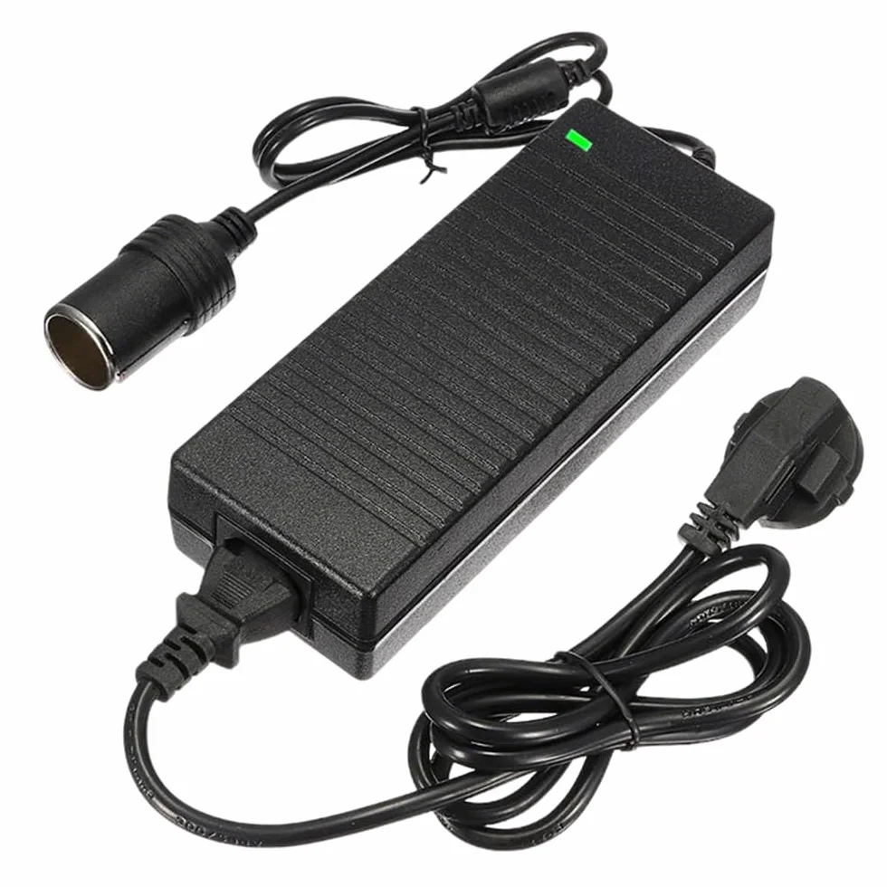 Przetwornica napięcia 220 V na 12 V, adapter sieciowy 12 V 15 A, adapter do gniazda zapalniczki samochodowej, nadaje się do sprężarek powietrza, przenośnych lodówek, wentylatorów samochodowych