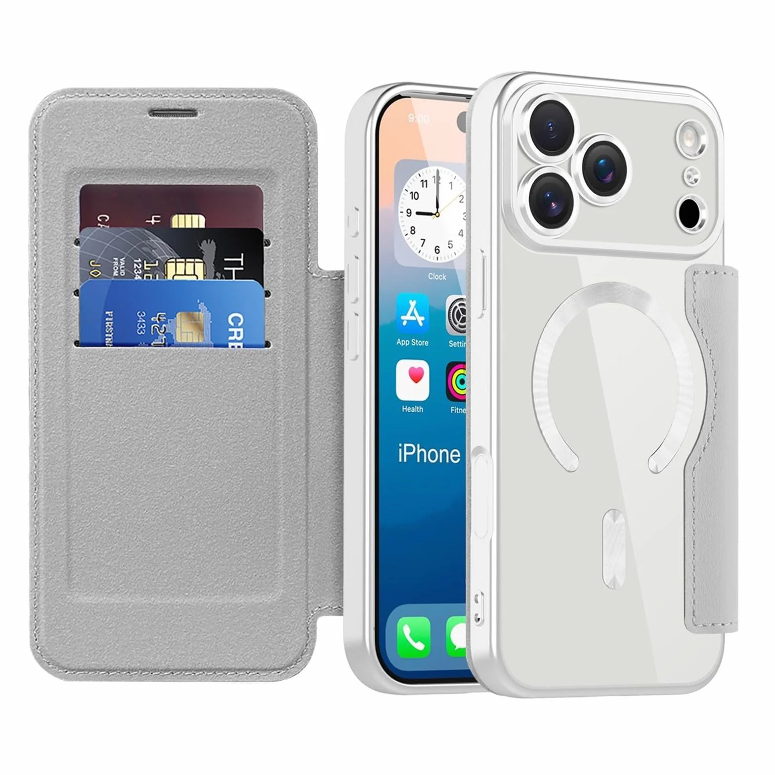 Generic etui kompatybilne z iPhone 13 Pro Max Kolor: (szary) Wysokiej jakości skórzane twarde silikonowe etui magnetyczne z klapką
