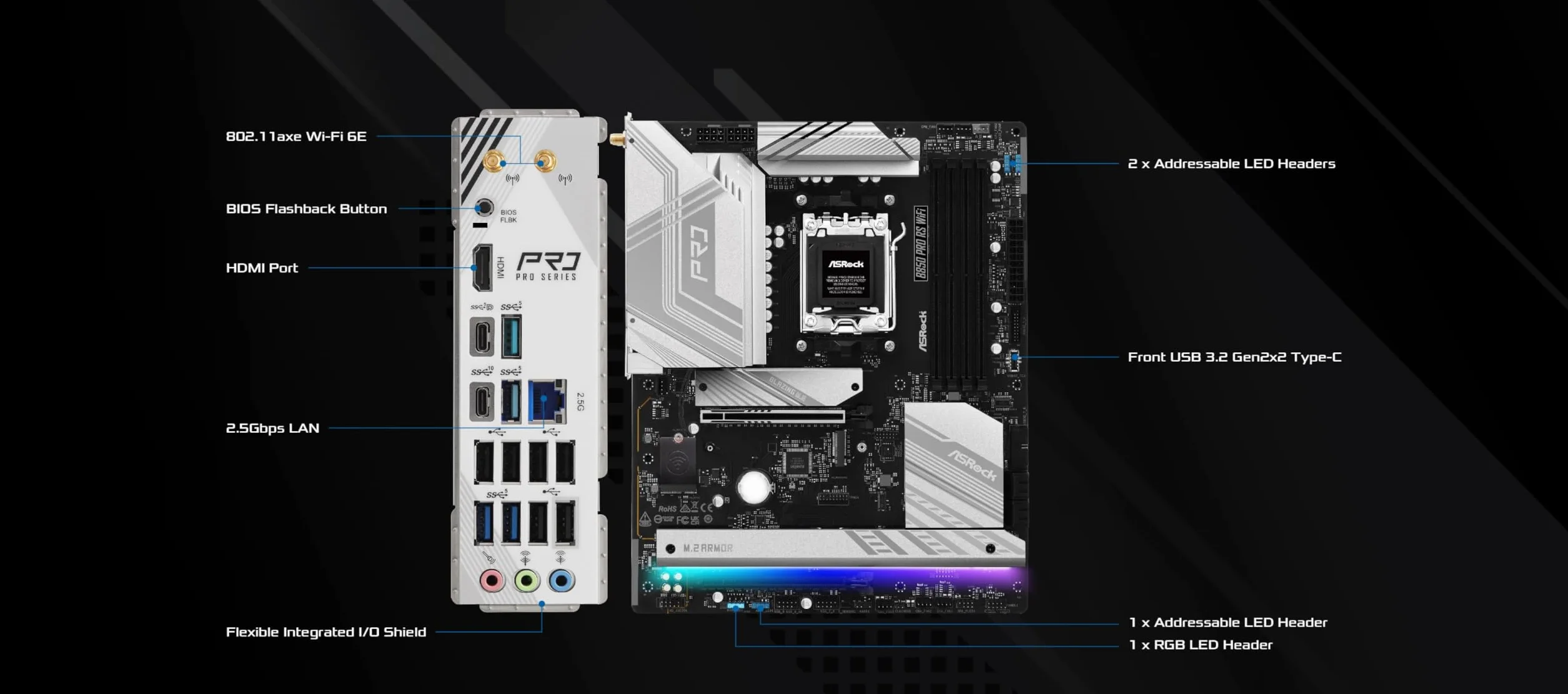 MB ASRock AMD AM5 B850 Pro RS WiFi