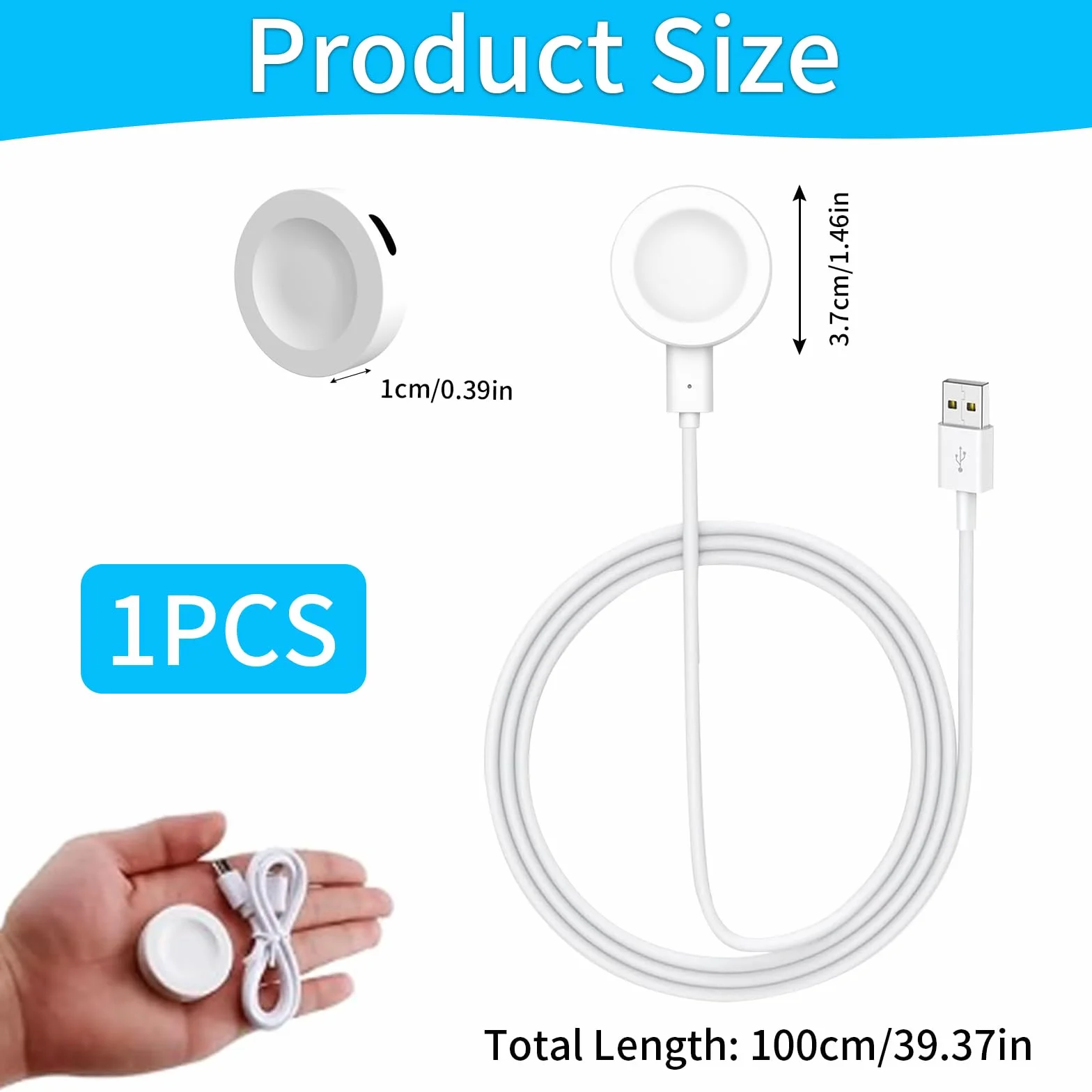 Ładowarka kompatybilna z Huawei Watch GT5/5 Pro/GT4/GT3 Pro/3 SE/GT2 Pro/GT Runner/Watch 4/4 Pro/3/Ultimate, stacja dokująca z kablem USB 1M