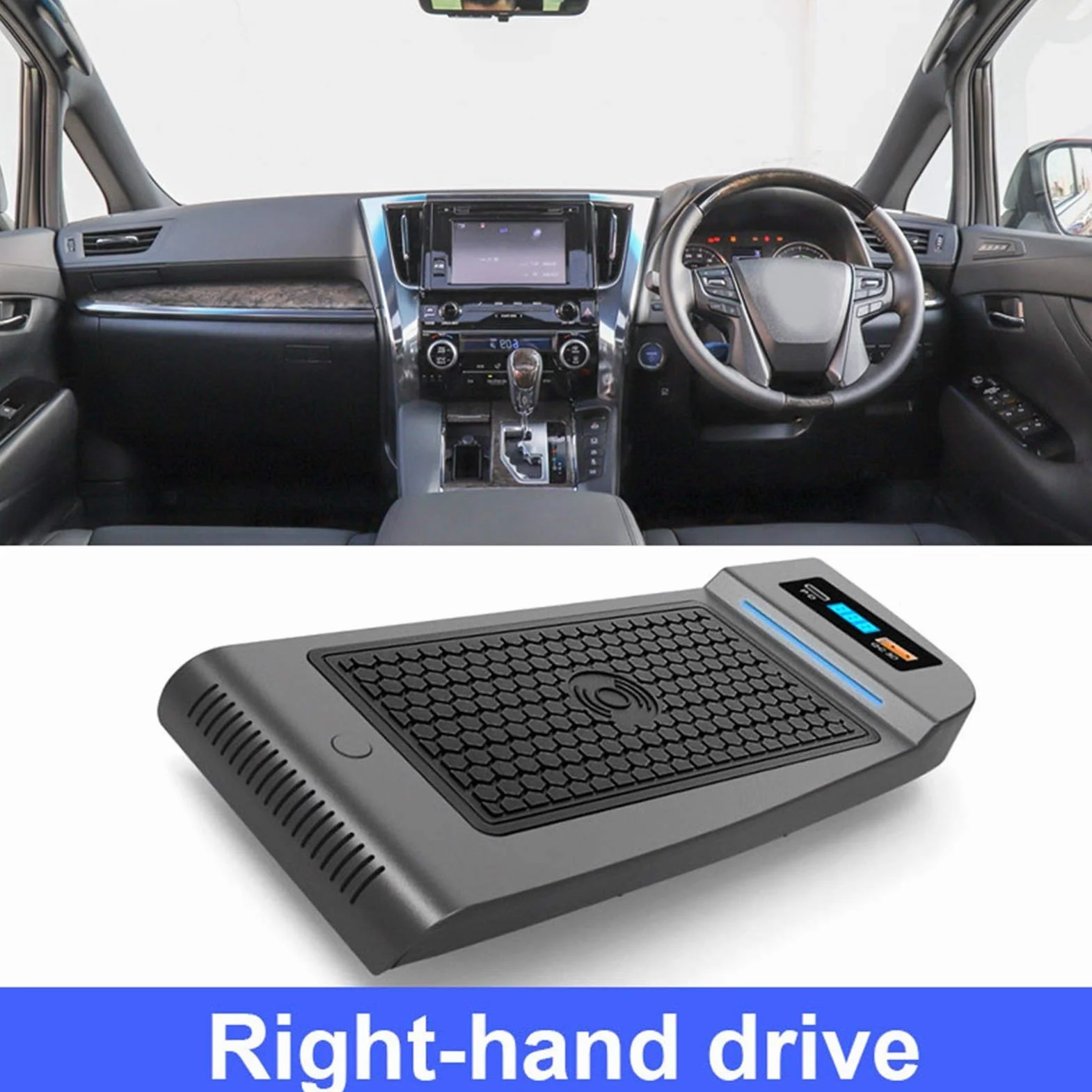Ładowarka bezprzewodowa QI do samochodu, Toyota, Alphard Akcesoria Modyfikacja wnętrza 15 W Szybka płytka ładująca telefon 2018 2019 2020 Panel ładowania bezprzewodowego pojazdu(Three Coil 10WR