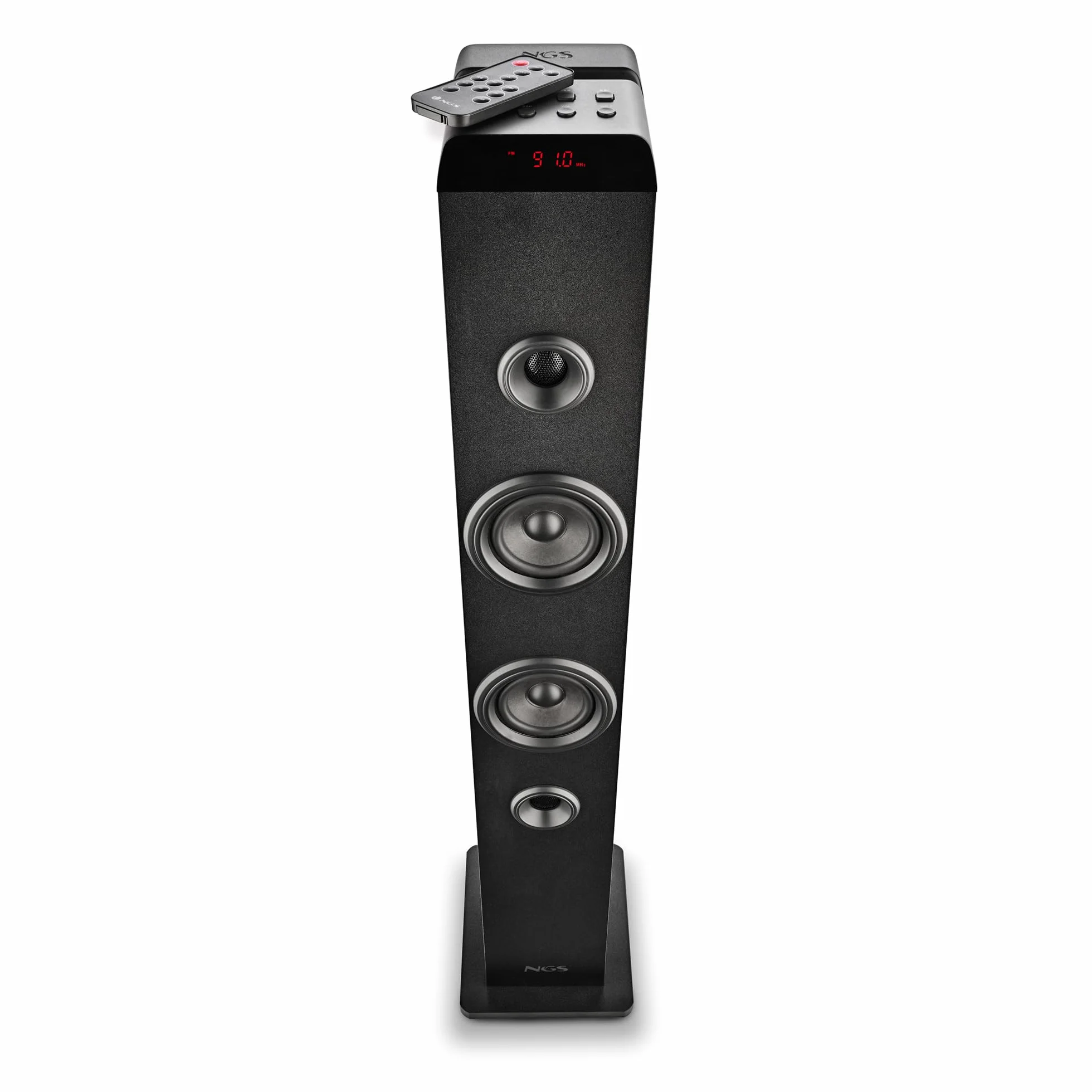 NGS Sky Charm Pro 50 W wieża dźwiękowa z Bluetooth 5.4, optyczna, USB, AUX-IN, radio FM, funkcja nadawania, mikrofon do karaoke, pilot zdalnego sterowania, czarny
