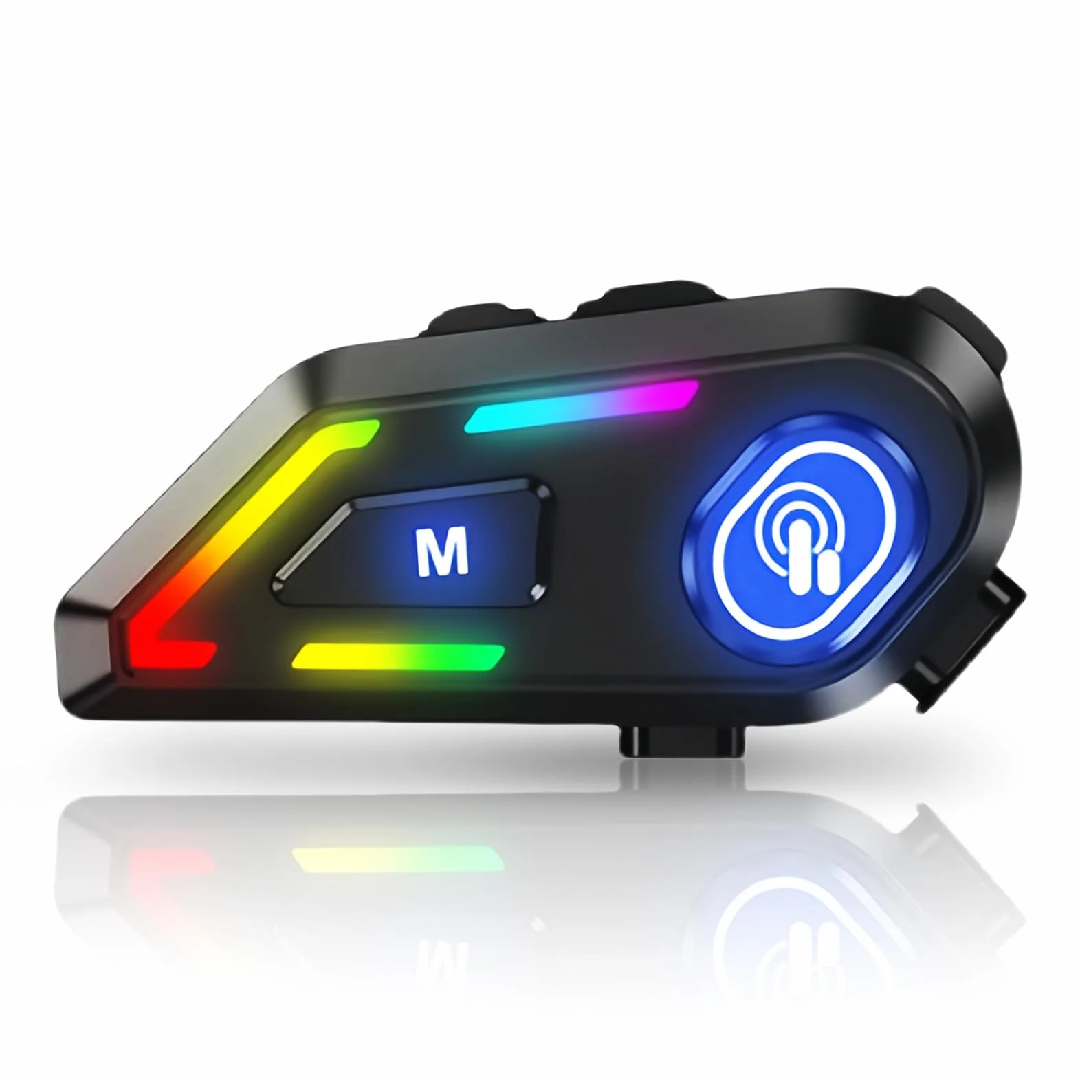 Flintronic Zestaw słuchawkowy motocyklowy, zestaw słuchawkowy Bluetooth do większości kasków, długa żywotność baterii, redukcja szumów, kompatybilne z systemem Android, Apple, do motocykli, rowerów