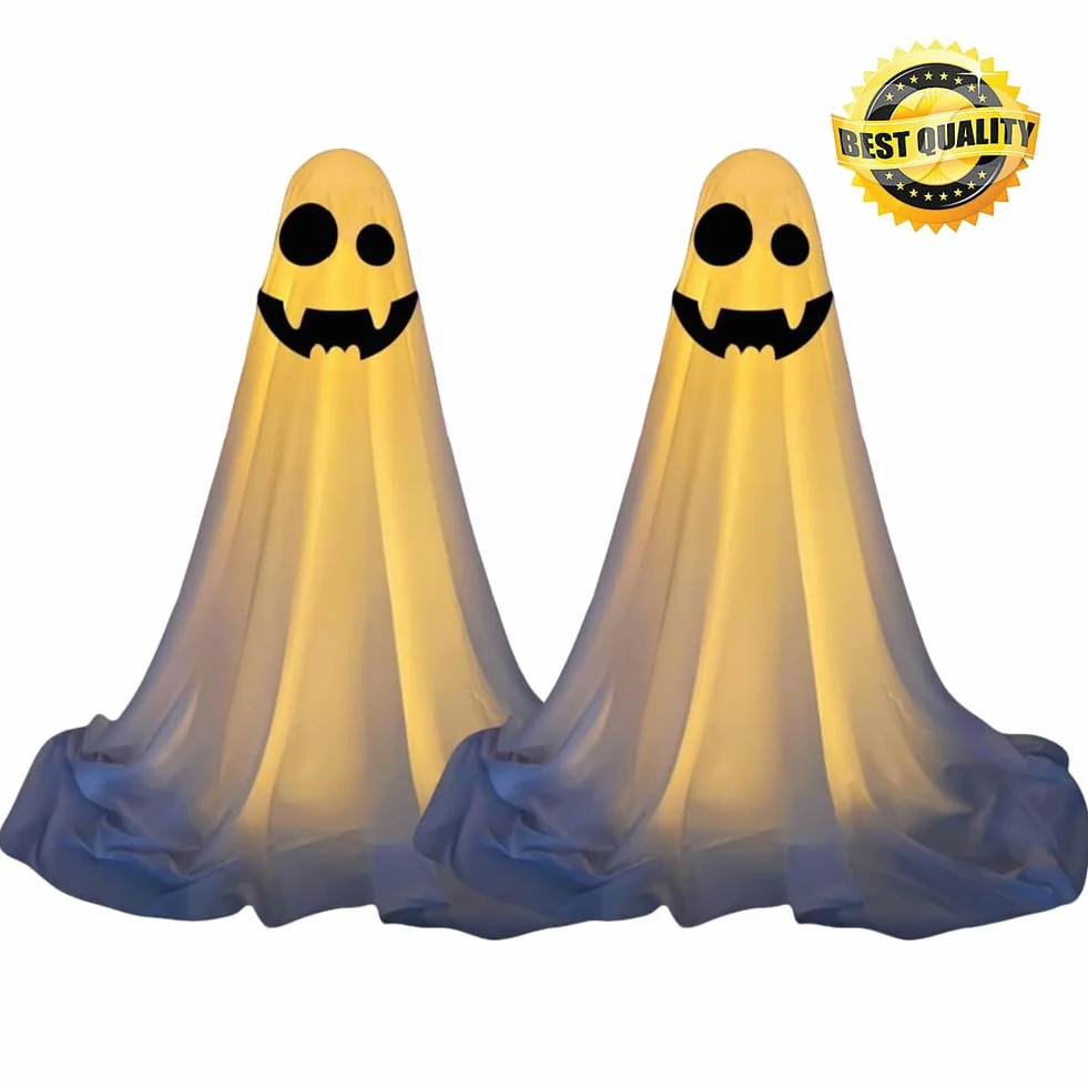 Dekoracje Halloweenowe LED na Zewnątrz Zestaw 2 Duchy