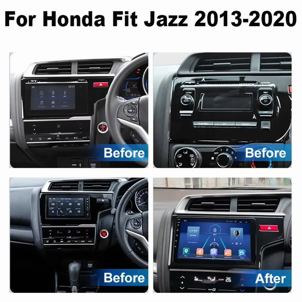 Radio Samochodowe dla Honda Jazz 3 2015-2020 Fit 3 GP GK 2013-2020 Przenośny OdtwarzaczDotykowym Hd, Bluetooth, Wi-Fi, Radiem, Wideo I Muzyką; Mirror Link, 8 Rdzeń 8G+256G