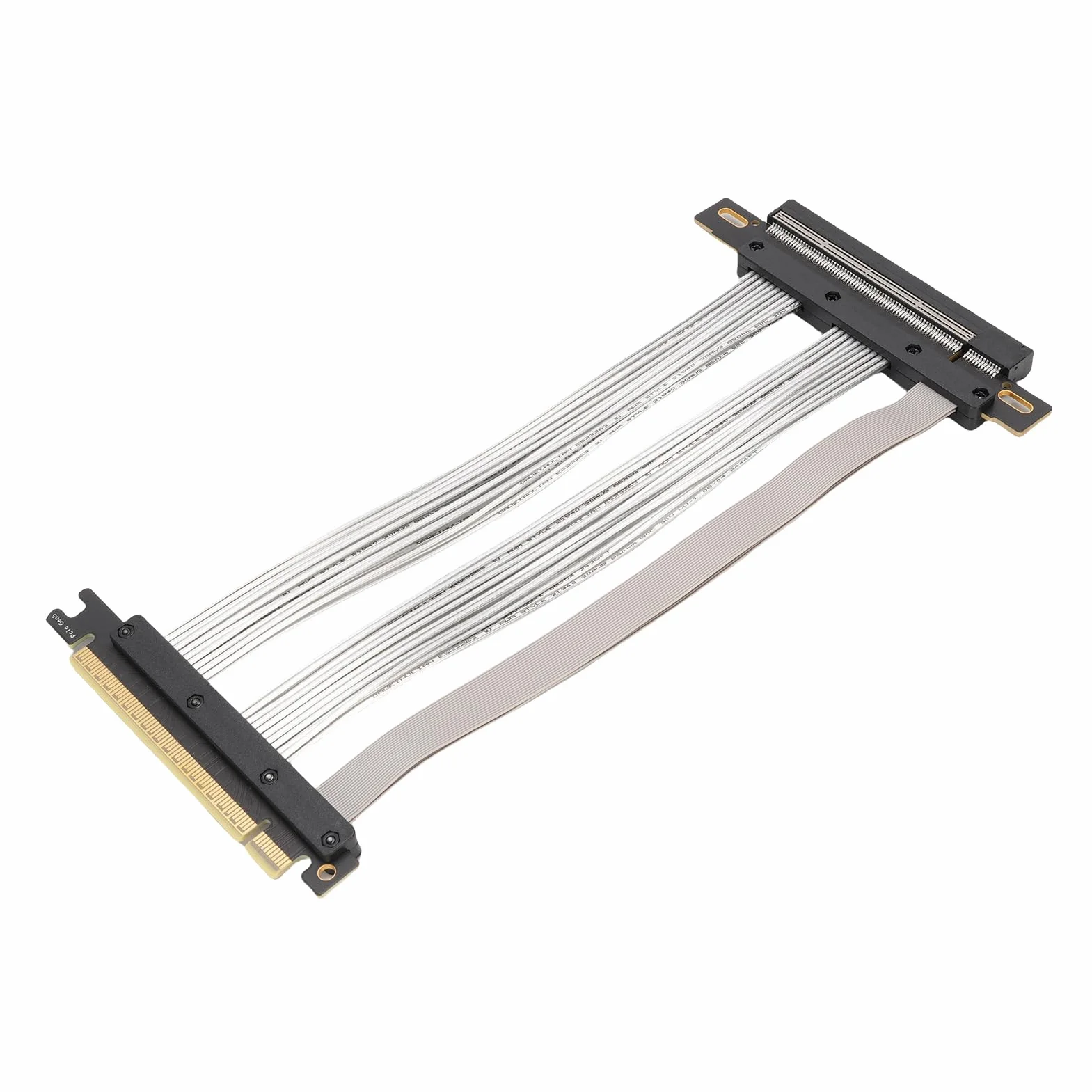 Fabater Zgodny Przedłużacz Karty Graficznej GPU Gen 5 z Kablem Rozszerzającym o Szybkim Transferze do Procesora Graficznego RTX4090 5090 RX8900 128 GB do Ekstremalnych Gier ABS Srebrny (30cm)
