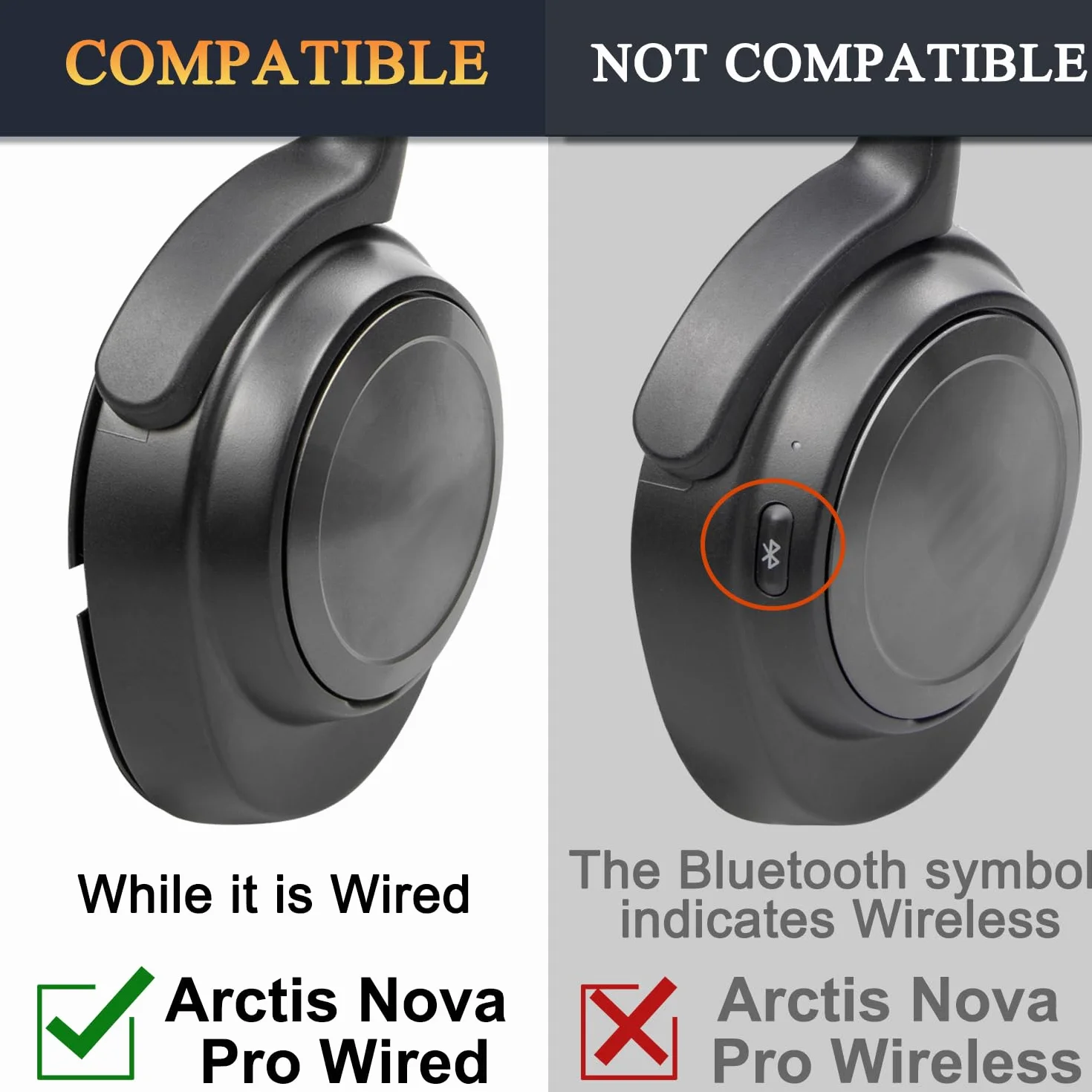 SOULWIT Nauszniki do Arctis Nova Pro Wired, Nova 7/5/4/3/1 – czarne | (Nie pasuje do Nova Pro Wireless), do Arctis Nova Pro Wired, Nova (1/1X/1P/3/3P/3X/4/4P/4X/5/5P/5X/7/7X/7P) słuchawek