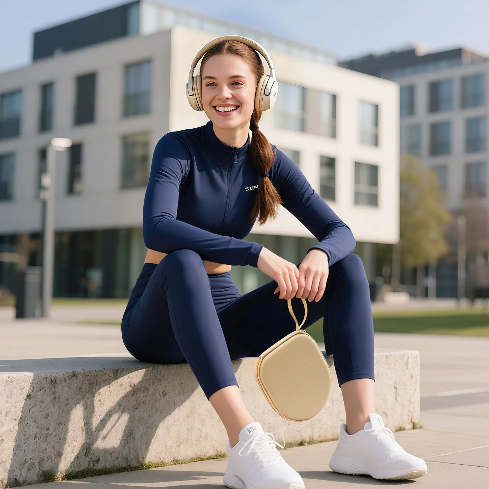 Etui kompatybilne z JBL Tune 510BT 520BT 500 720 BT 770 NC 760 NC, Sony WH-CH520 WH-CH720N, Noise Cancelling Wireless Headset (beżowe)