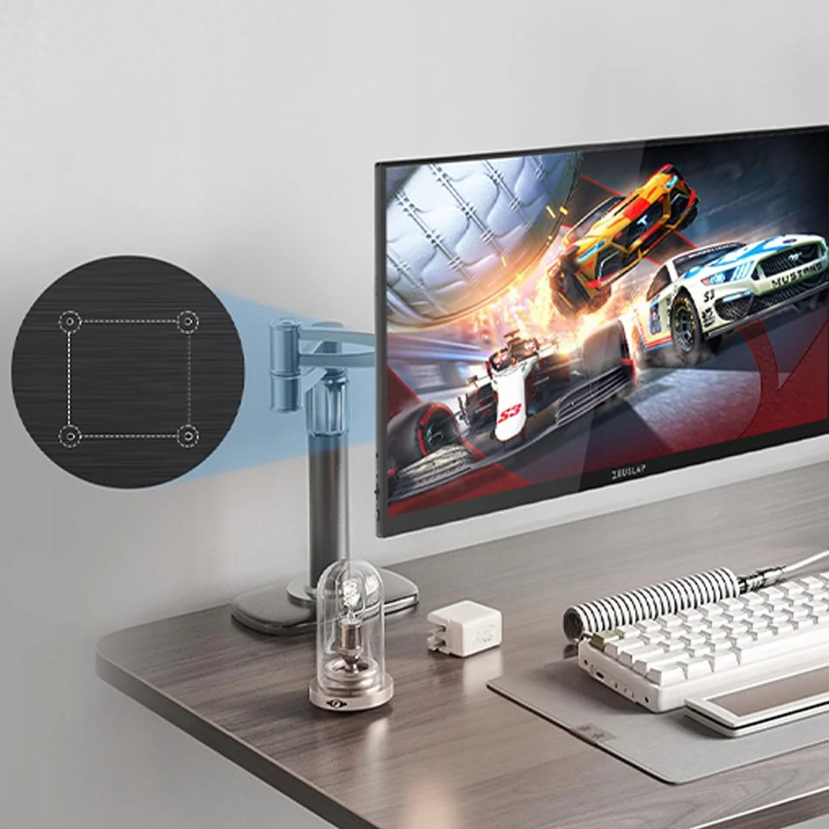 ZEUSLAP P16KT Monitor Przenośny 16" 2.5K 2560x1600 Dotykowy IPS 144Hz HDR Mocowanie VESA USB-C HDMI do Laptopa MacBooka PS4 PS5 Xbox Nintendo Switch Telefonu Pracy Gier Oglądania Filmów