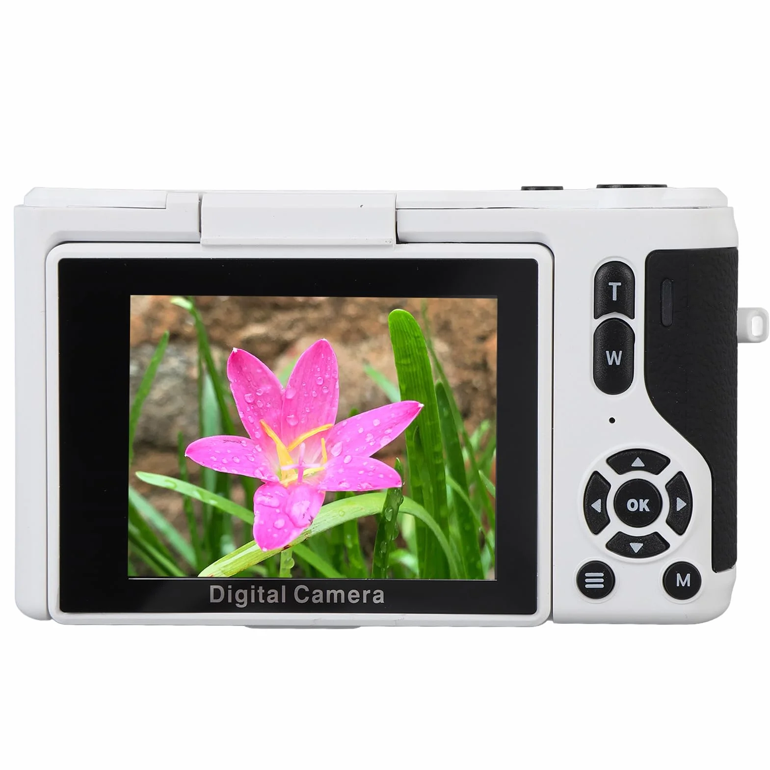 Aparat Cyfrowy 4K 64MP z automatyczną regulacją Ostrości i Bezlusterkowym Aparatem do Selfie do Robienia zdjęć (WHITE)