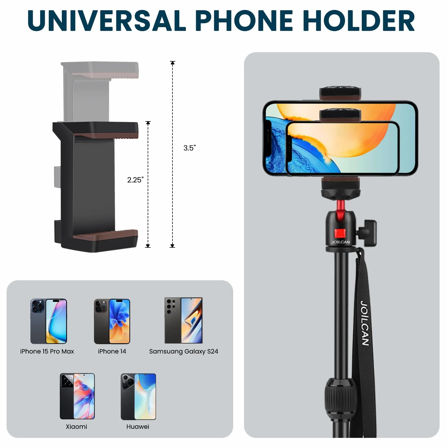 JOILCAN Mini do aparatu, przenośny biurkowy z stopa aluminiowego, regulowana głowica kulowa 360°, ręczny do iPhone'a, Canon G7X Mark i Sony, obciążenie 4 kg