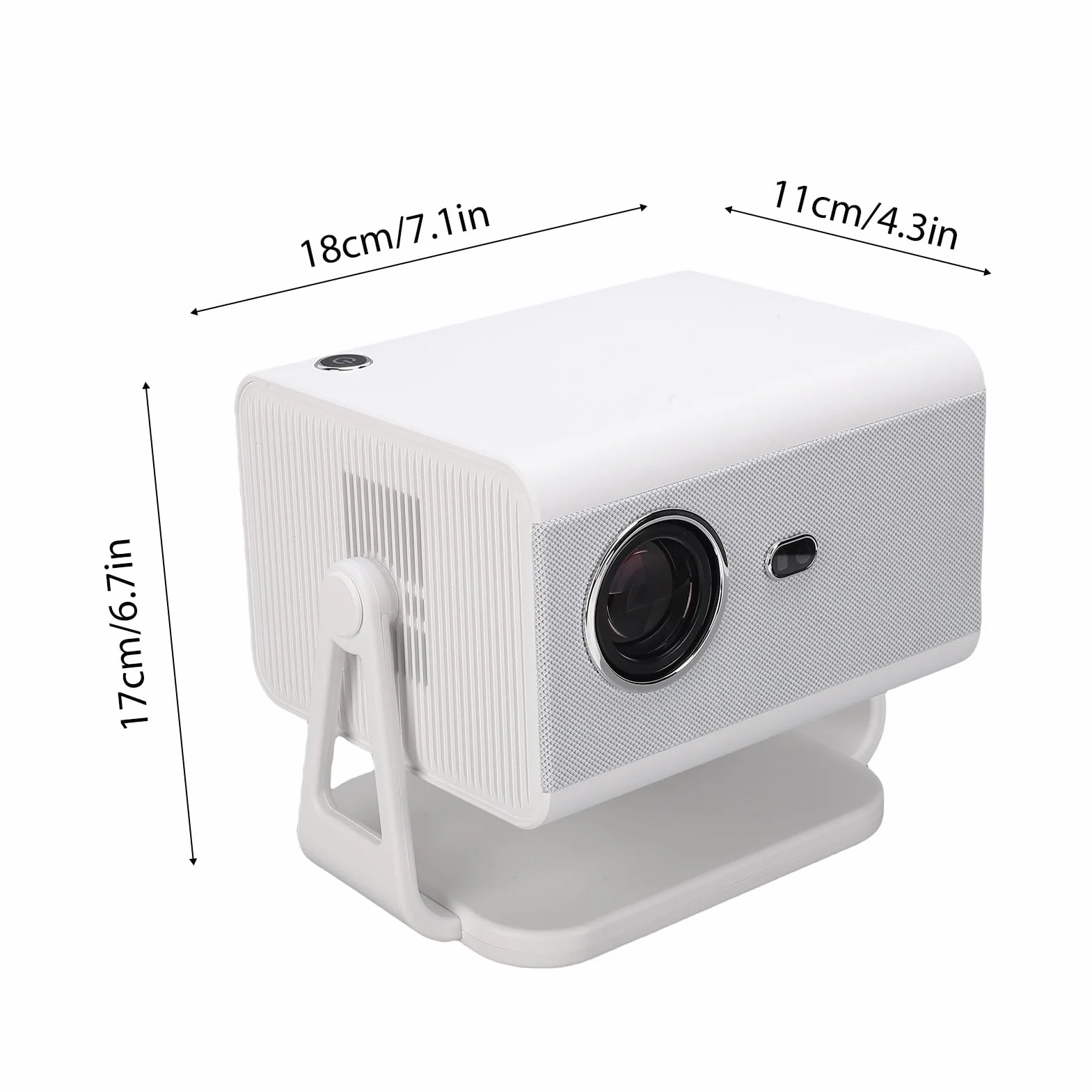Inteligentny projektor WiFi BT 4K 1080P Full HD przenośny kino domowe, automatyczna korekcja trapezowa o 180 stopni, zintegrowana aplikacja do przesyłania strumieniowego (wtyczka europejska)