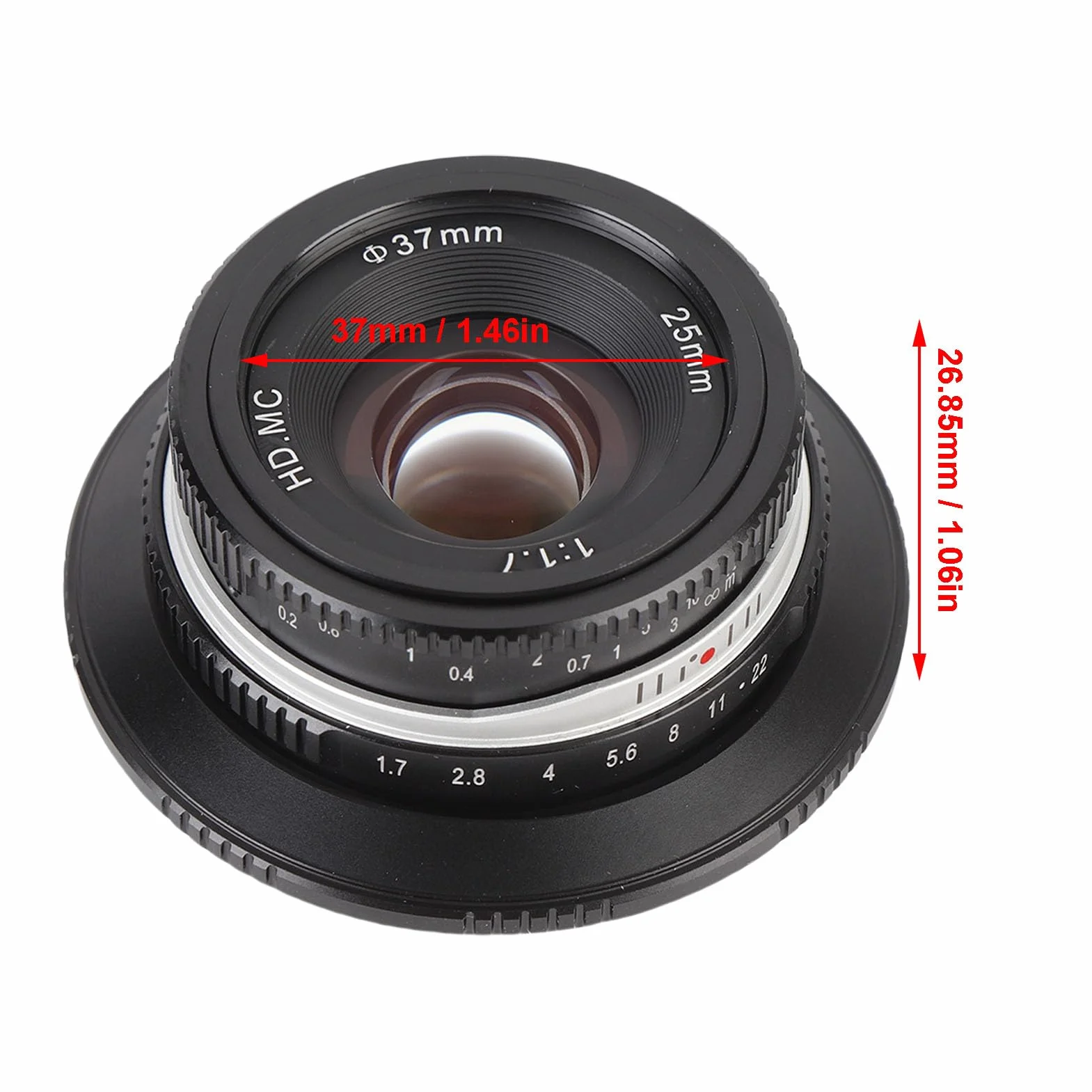 Fabater Obiektyw Stałoogniskowy 25 Mm F1,7 z ręczną regulacją Ostrości, Stały Obiektyw APS C o Dużej Przysłonie do R7 R10 R50 R100 RP R5 R6, Obiektyw Stałoogniskowy z dużą aperturą i (BLACK)