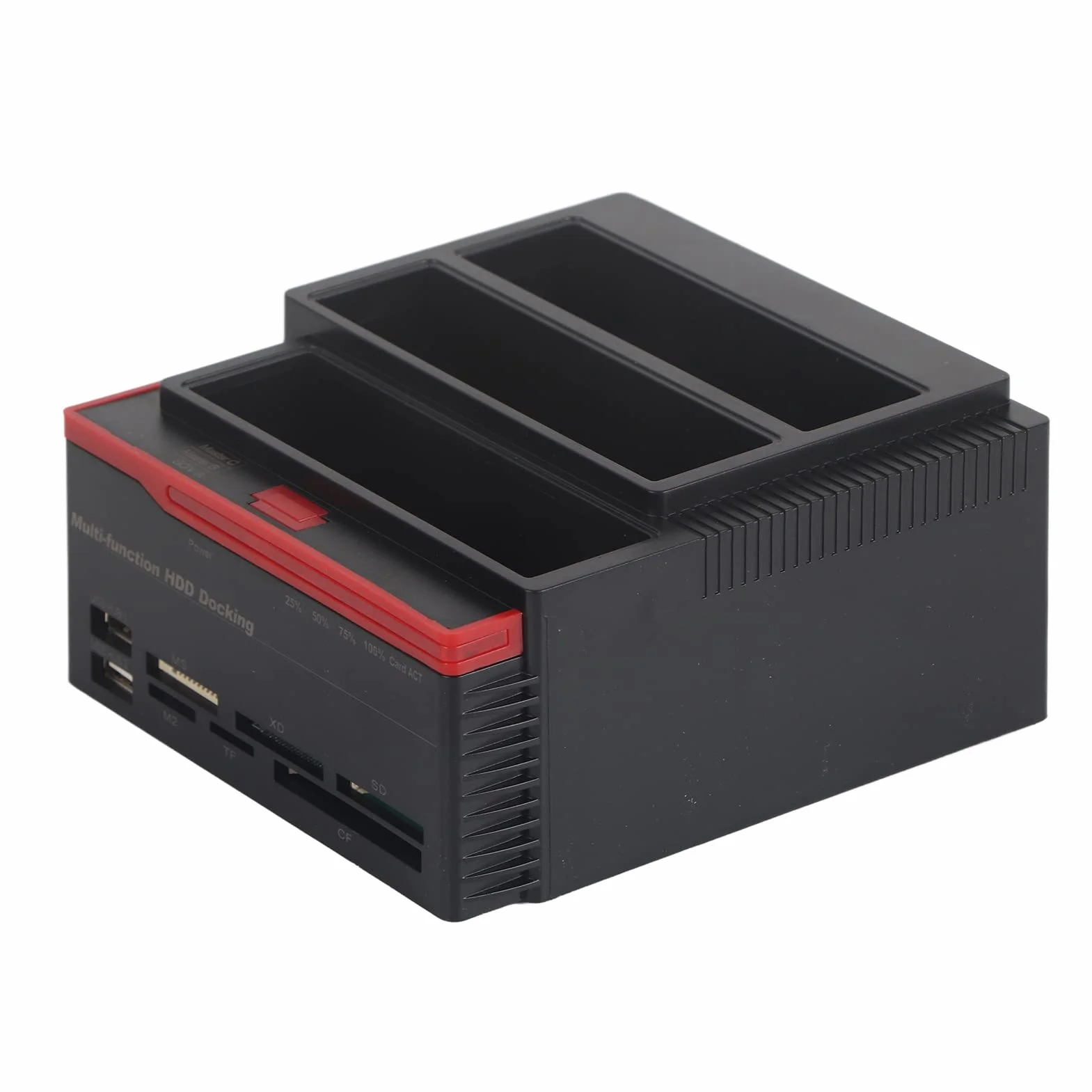 Uniwersalna stacja dokująca USB 3.0 SATA HDD, Dual-Bay-Offline Clone-Hub do dysków twardych 2,5-3,5 cala z transmisją danych USB 3.0-5 Gb/s i obsługą kart pamięci