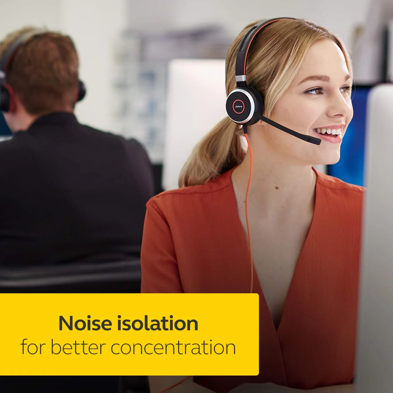 Jabra Evolve 40 MS Stereo Headset – Microsoft Certified Headphones for VoIP Softphone with Passive Noise Cancellation – USB-Cable with Controller – Black