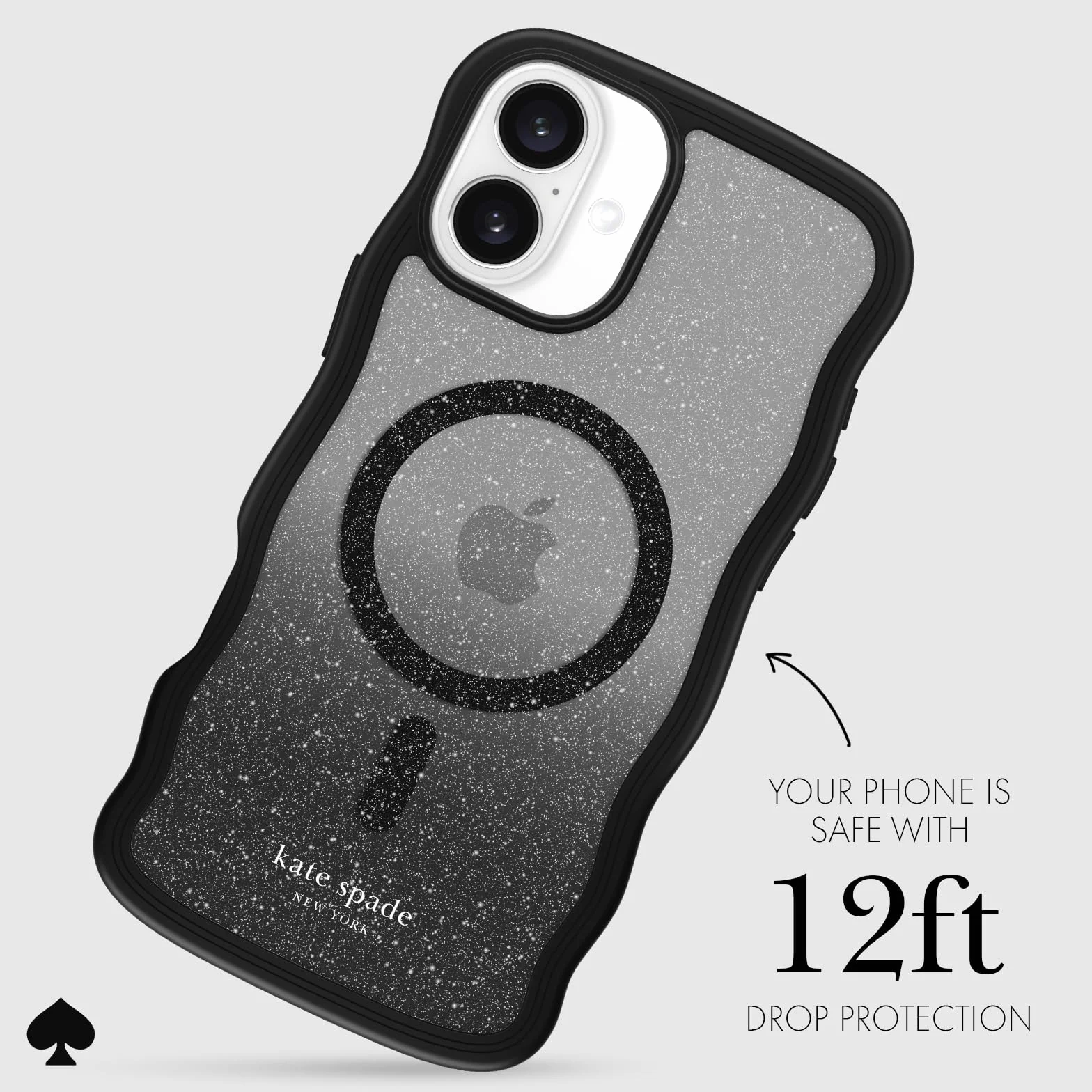 Kate Spade New York Etui na iPhone'a 16 Plus – kompatybilne z MagSafe – designerskie etui na telefon – falista noc