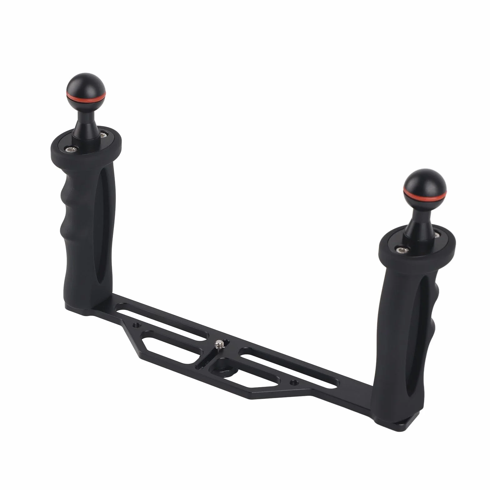 Podwójny Uchwyt Aluminiowy Stabilizator Tacy do Obudowy Aparatu Podwodnego, Ergonomiczna i Lekka Konstrukcja, Optymalizuje Balans Podczas Fotografowania, Odpowiedni do Lustrzanek