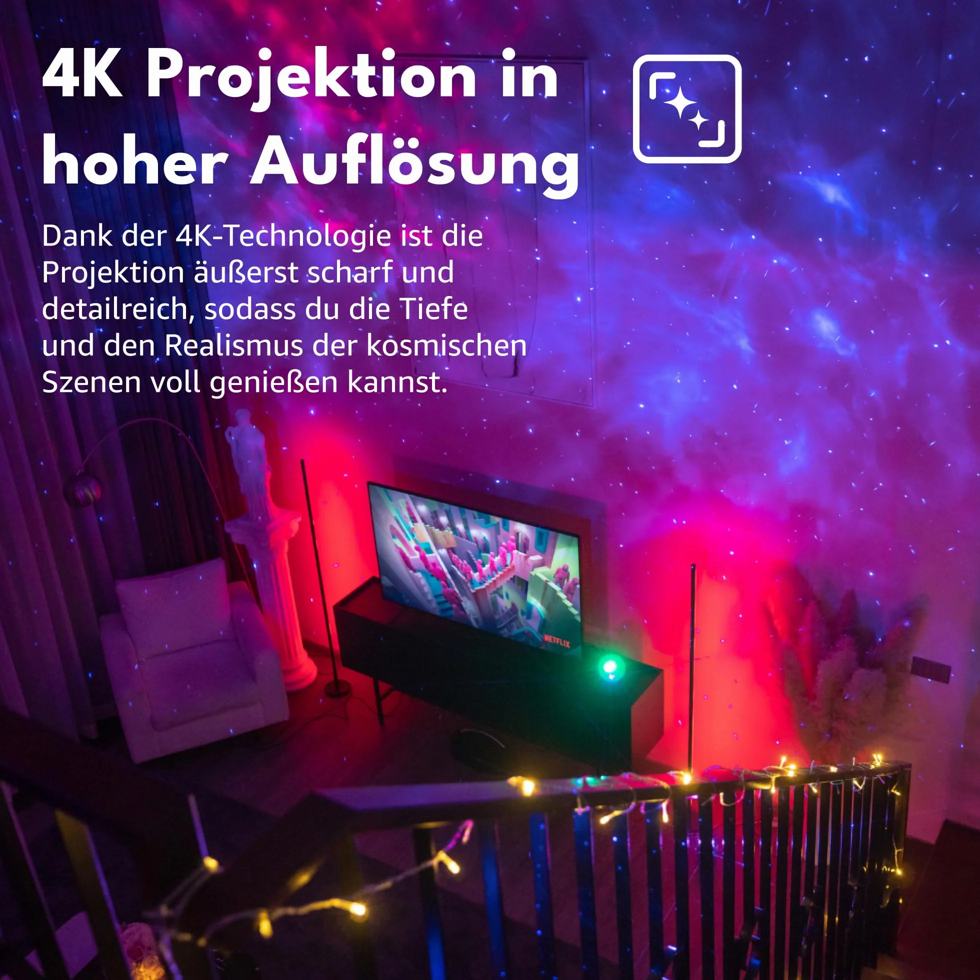Galaktyczny Projektor Gwiazd 3.0 (3D) 4K - NIEBIESKI LASER