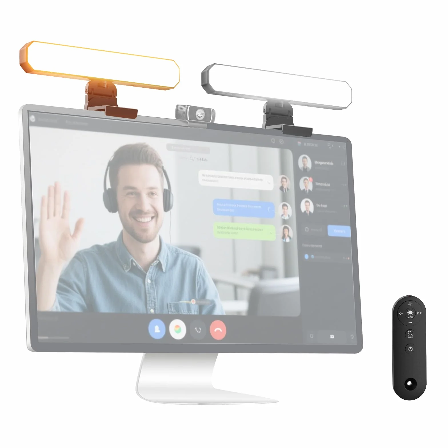 NEEWER Basics lampa LED 12 W z podwójnym monitorem, ze stojakiem, lampa LED do domu, biura, wideokonferencji, oświetlenie wideo, komputer, laptop, kamera internetowa, zoom, strumieniowanie, zdalne