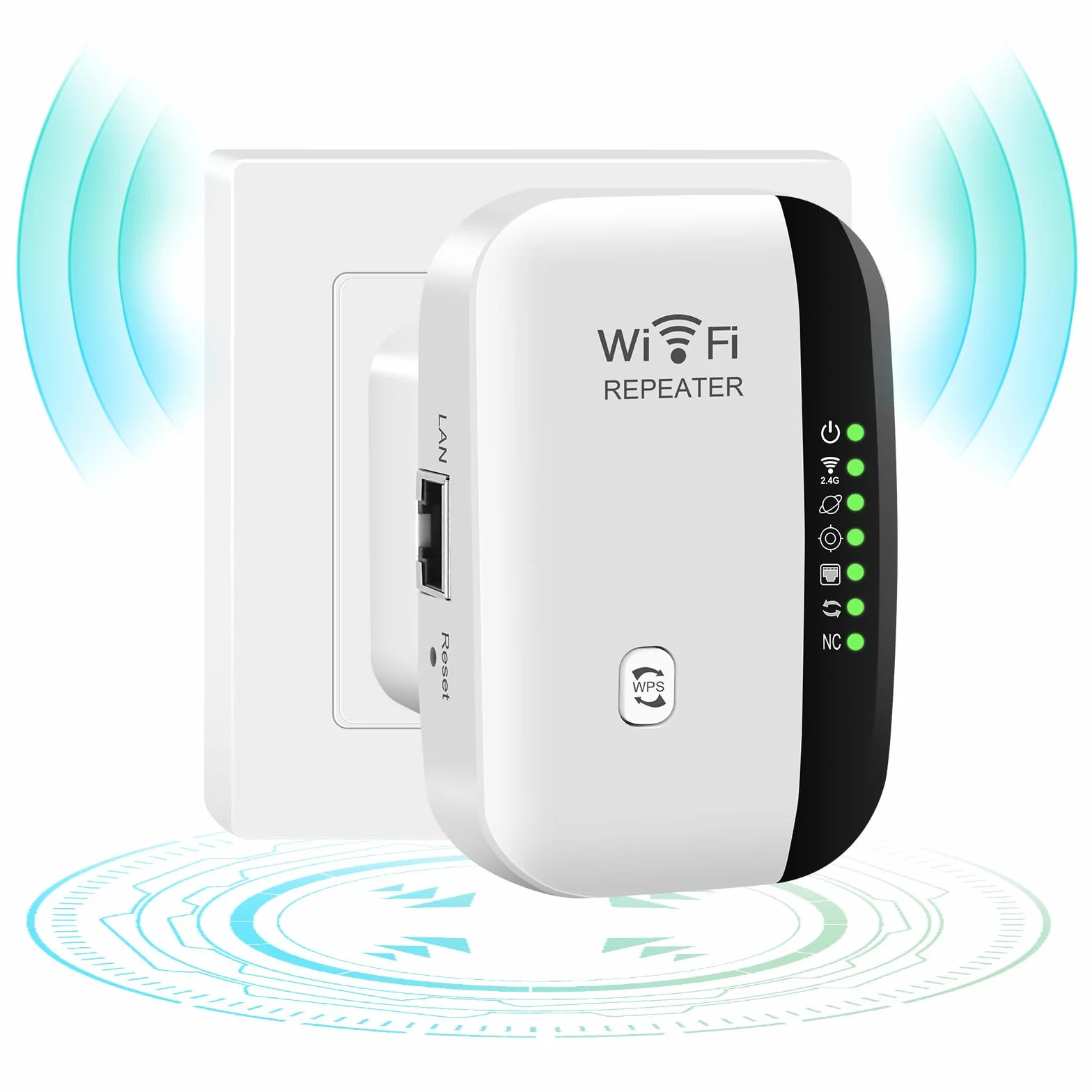 Flintronic Repeater WiFi, 2,4 GHz, wzmacniacz zasięgu WiFi z portem Ethernet, bezprzewodowy wzmacniacz sygnału sieciowego, potężny wzmacniacz WiFi obejmuje do 20 urządzeń
