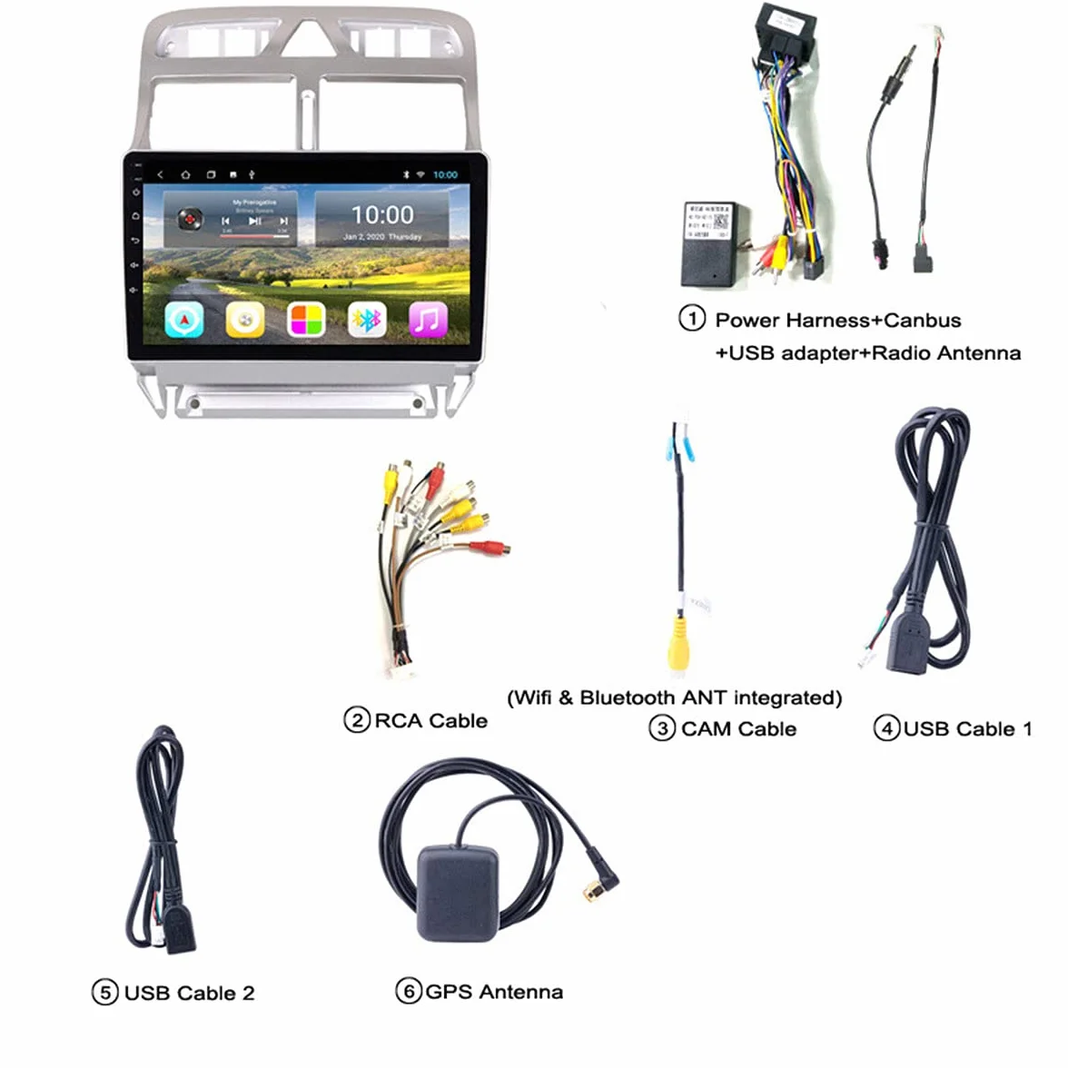 Nawigacja GPS do samochodu, nawigacja kempingowa i elektronika gps dla pojazdów System z bezpłatną aktualizacją mapy ekran dotykowy, dla PEUGEOT (307) 2002-2013