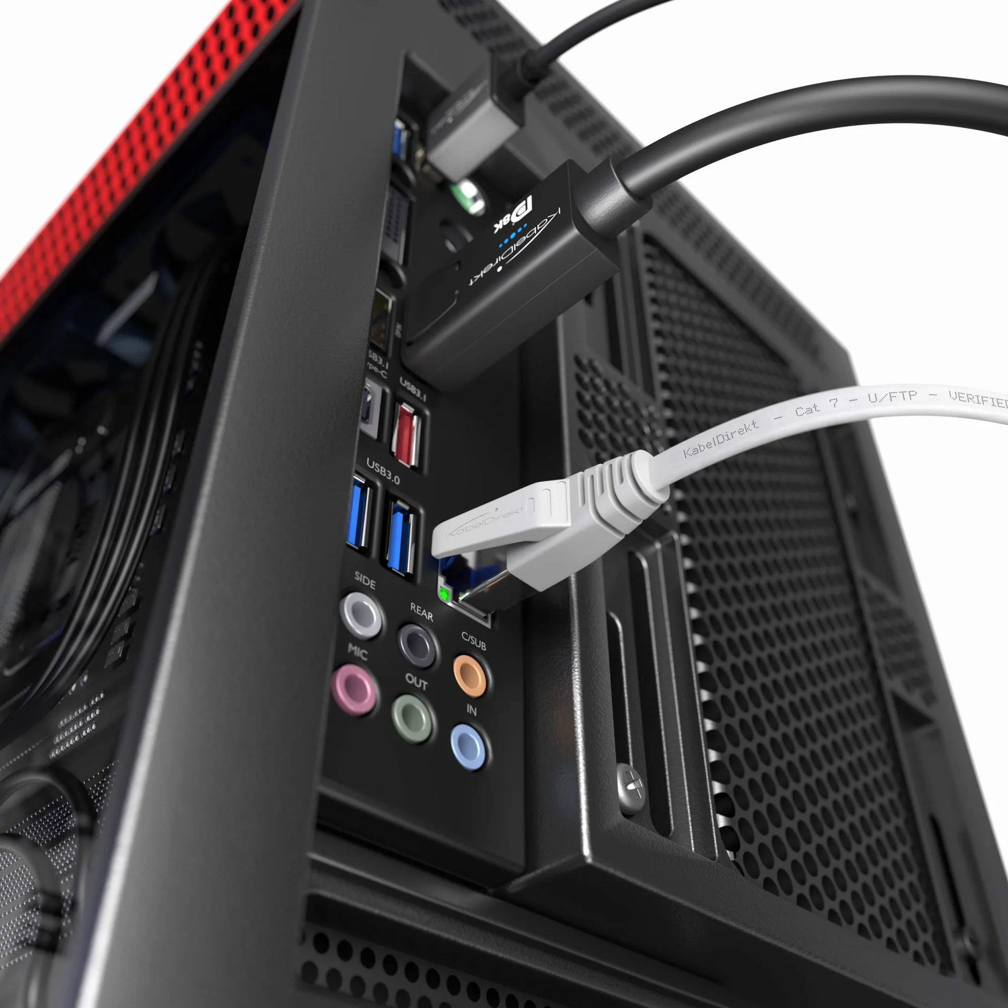 KabelDirekt – Płaski kabel Ethernet CAT7 10Gbit/s – 25m | 10Gbit/s maksymalna prędkość światłowodu, bardzo elastyczny i odpowiedni do stałej instalacji, LAN, RJ45, biały