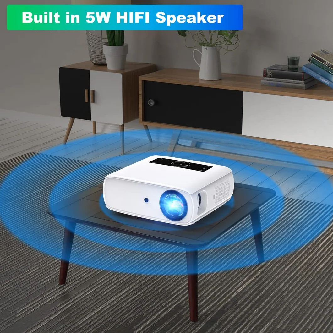 Projektor HOPVISION, natywny projektor 1080P Full HD, projektor kina domowego 4K z 150000 godzin, 350-calowy projektor multimedialny Bluetooth do smartfona/PC/laptopa/PS4/TV stick/EXCEL/PPT