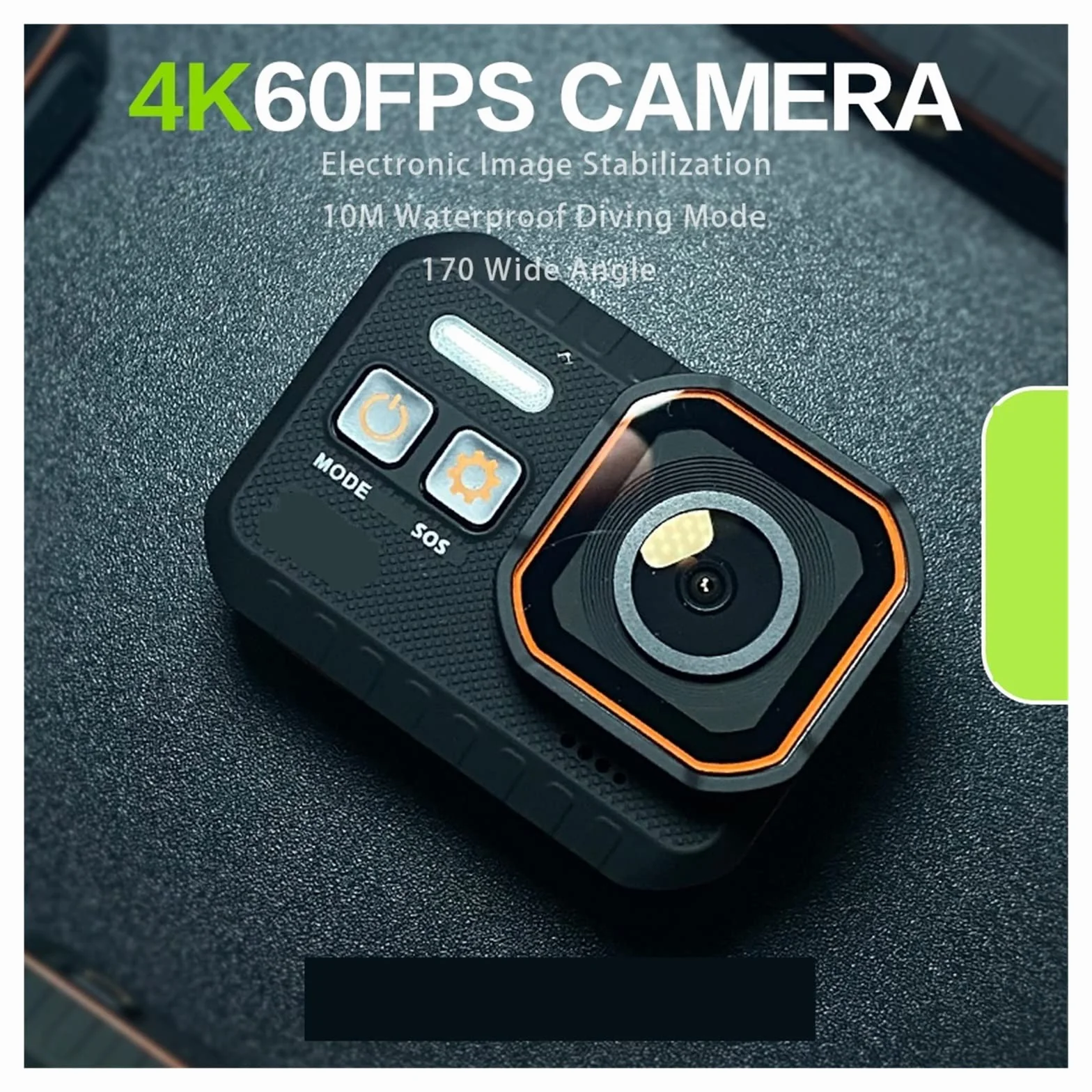 Kamera sportowa ze stabilizacją obrazu, Kamera akcji 4K 60 kl./s Zdalne sterowanie 30m Wodoodporny Szerokokątny 170° Kamera akcji Kamera na deskę rozdzielczą Go Sport Camera Pro Wysoka liczba klatek n