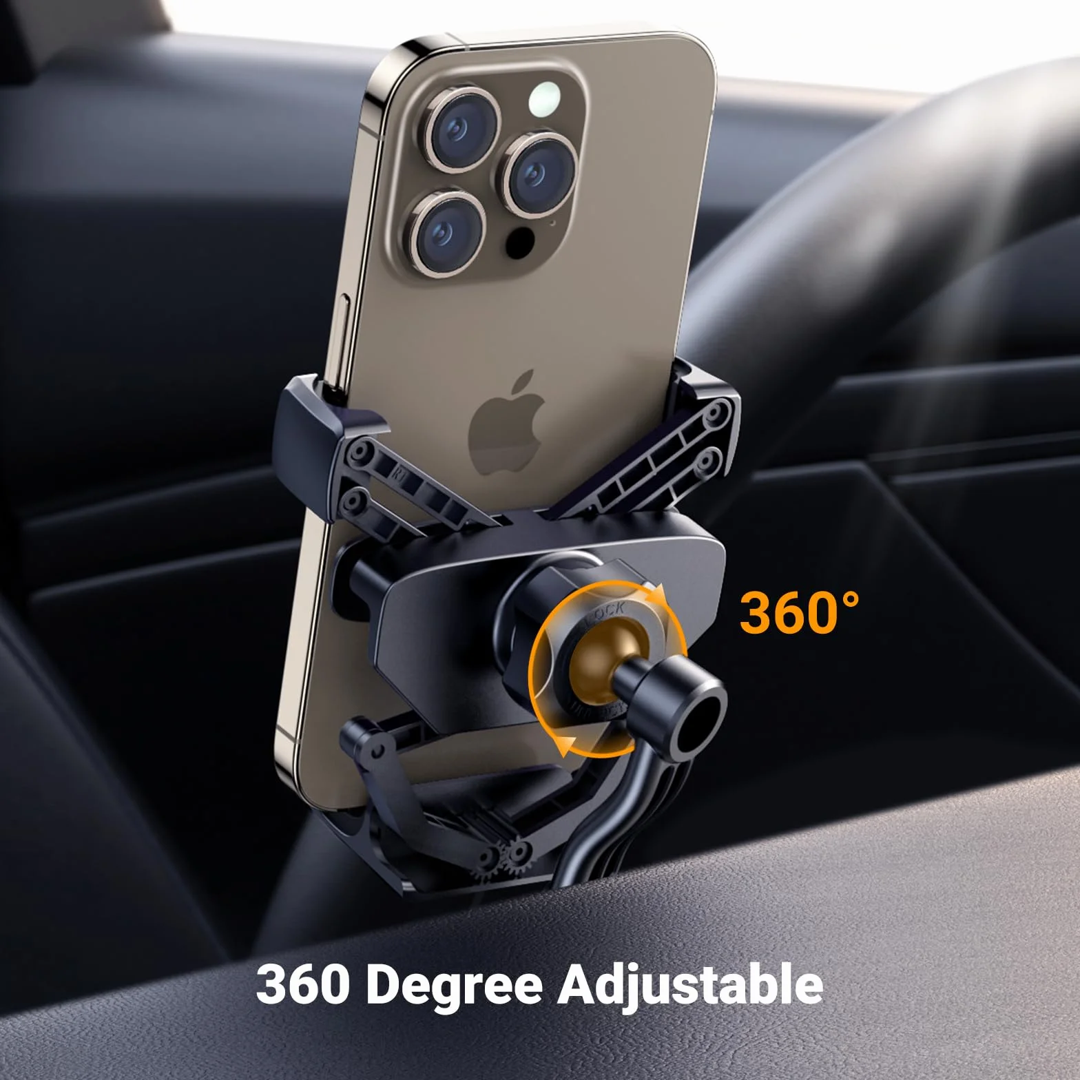 UGREEN Samochodowy uchwyt na telefon 360° z systemem grawitacyjnym i metalowym klipsem kompatybilny z iPhone 14 Pro Max, Galaxy 23 Ultra, Huawei