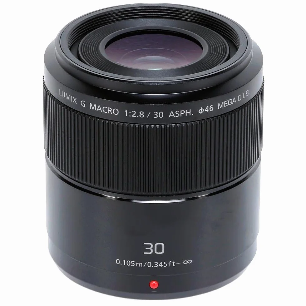 Panasonic H-HS030 LUMIX G MACRO obiektyw do makrofotografii (30/60mm (odpowiednik kliszy 35mm), przysłona F2.8, filtr φ46mm/1.8", micro 4/3), czarny