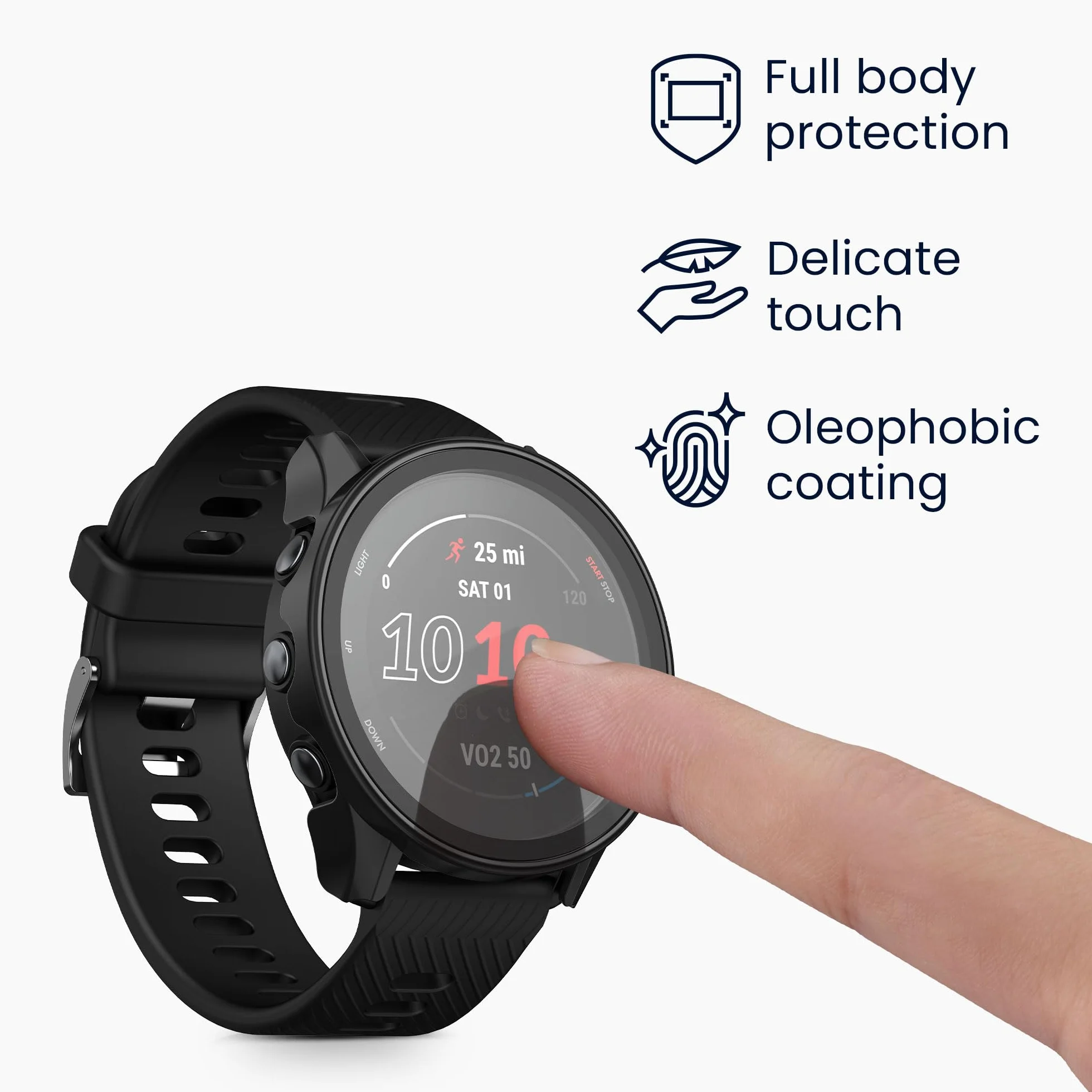 kwmobile 2 x etui kompatybilne z Garmin Forerunner 255/255 Music Case - Fullbody Fitness Tracker zestaw szklanych etui - czarne
