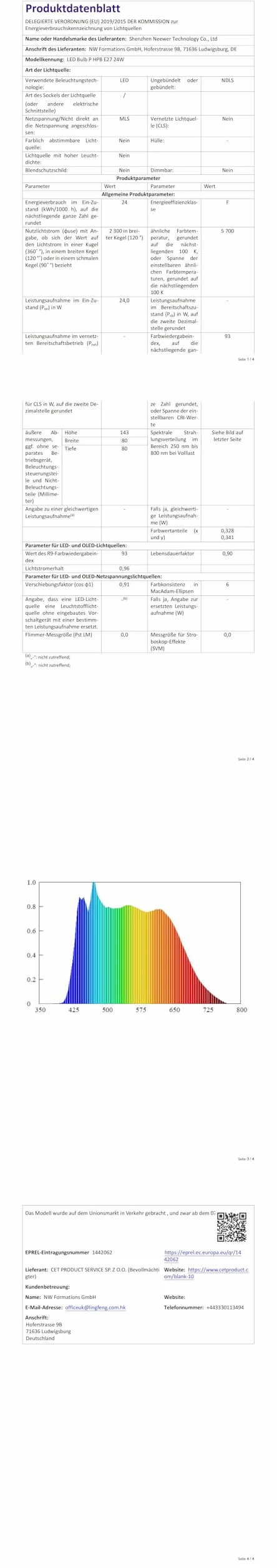NEEWER Żarówki LED E27, 24 W, 2 sztuki, 2300 lumenów/5700 K/CRI 93+/15000 h, jasne oświetlenie do fotografii wideo, bezgłośne/bez migotania/bez możliwości ściemniania, certyfikat CE i UKCA